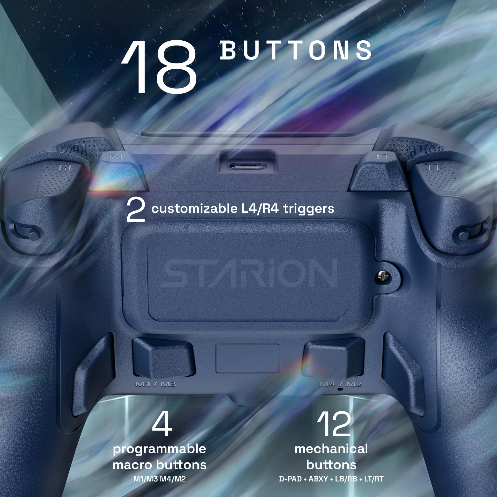 Oniverse Starion controller wireless PS5 blu Hall Effect