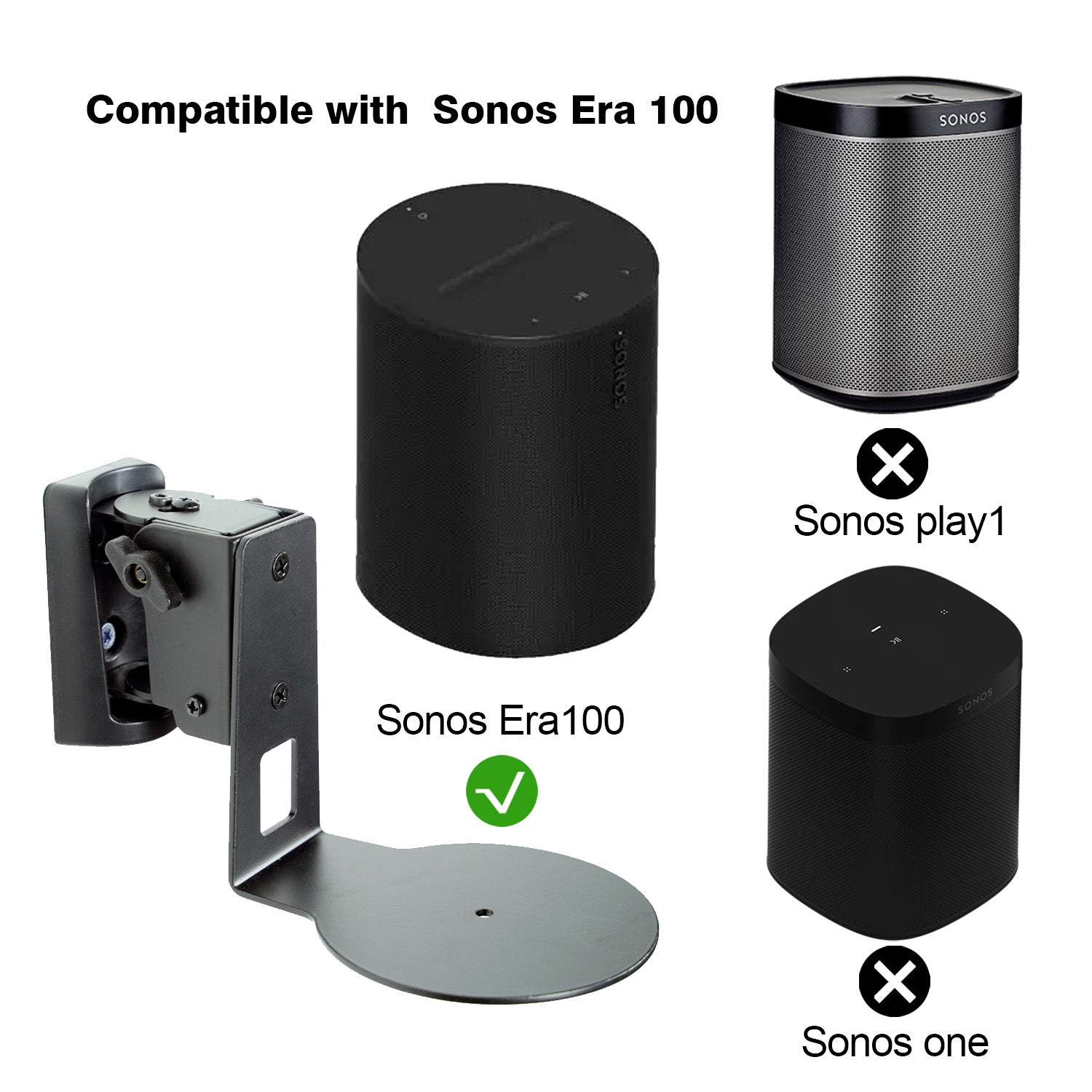 Monzlteck Sonos Mount staffa Era 100 orientabile acciaio