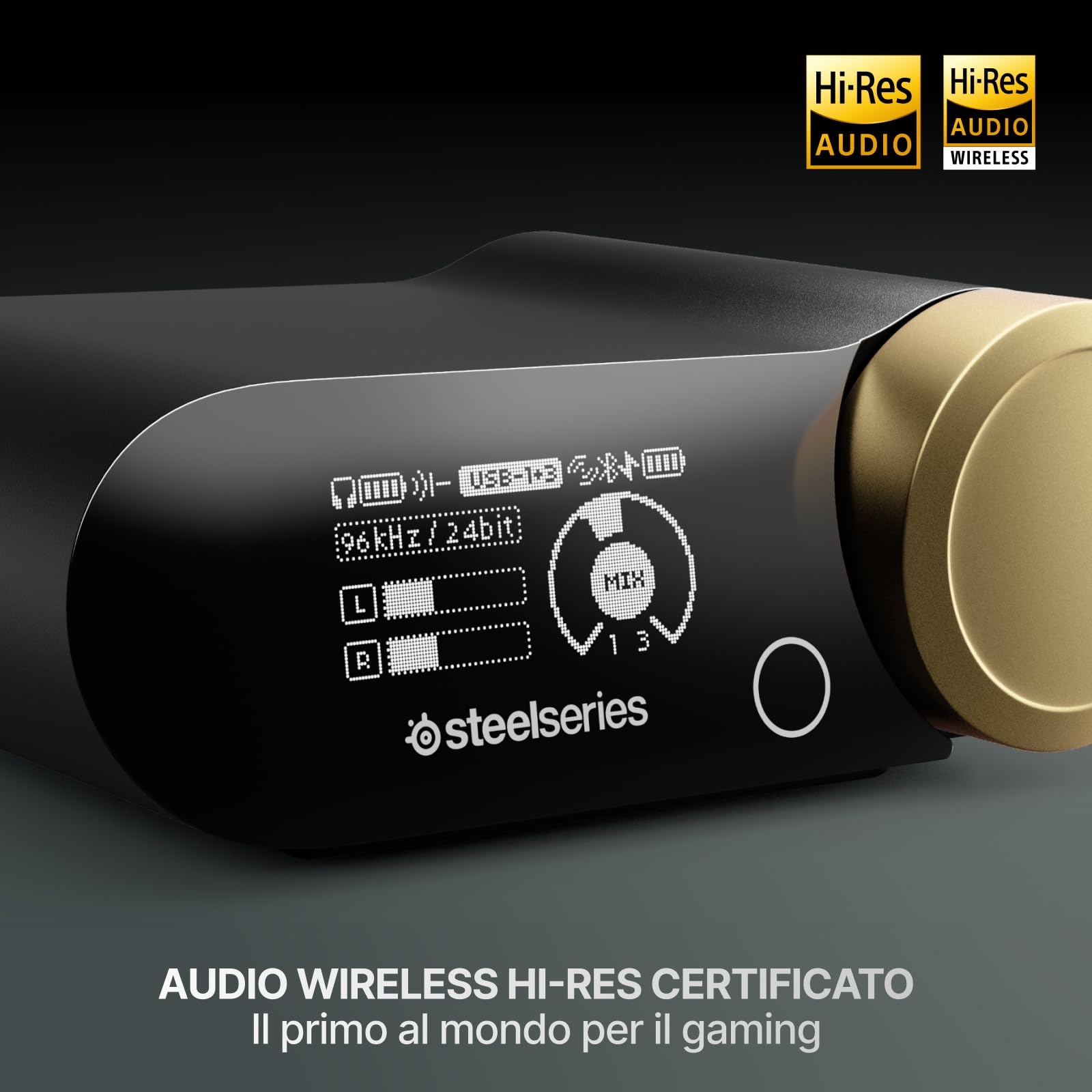 SteelSeries Arctis Nova Elite cuffie wireless salvia oro Hi-Res