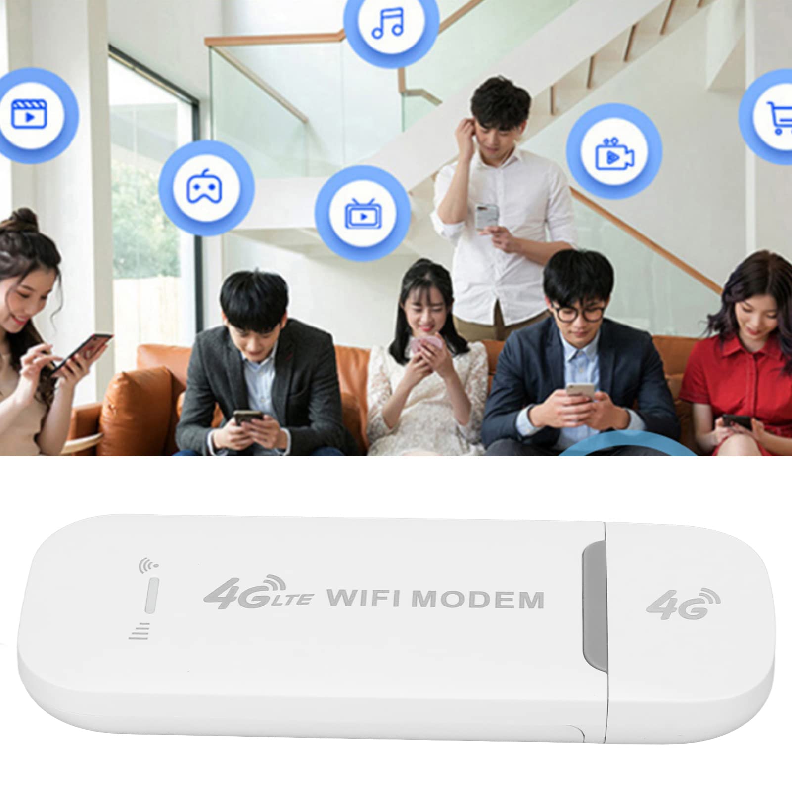 GOWENIC Adattatore WiFi USB 4G LTE 150 Mbps Bianco