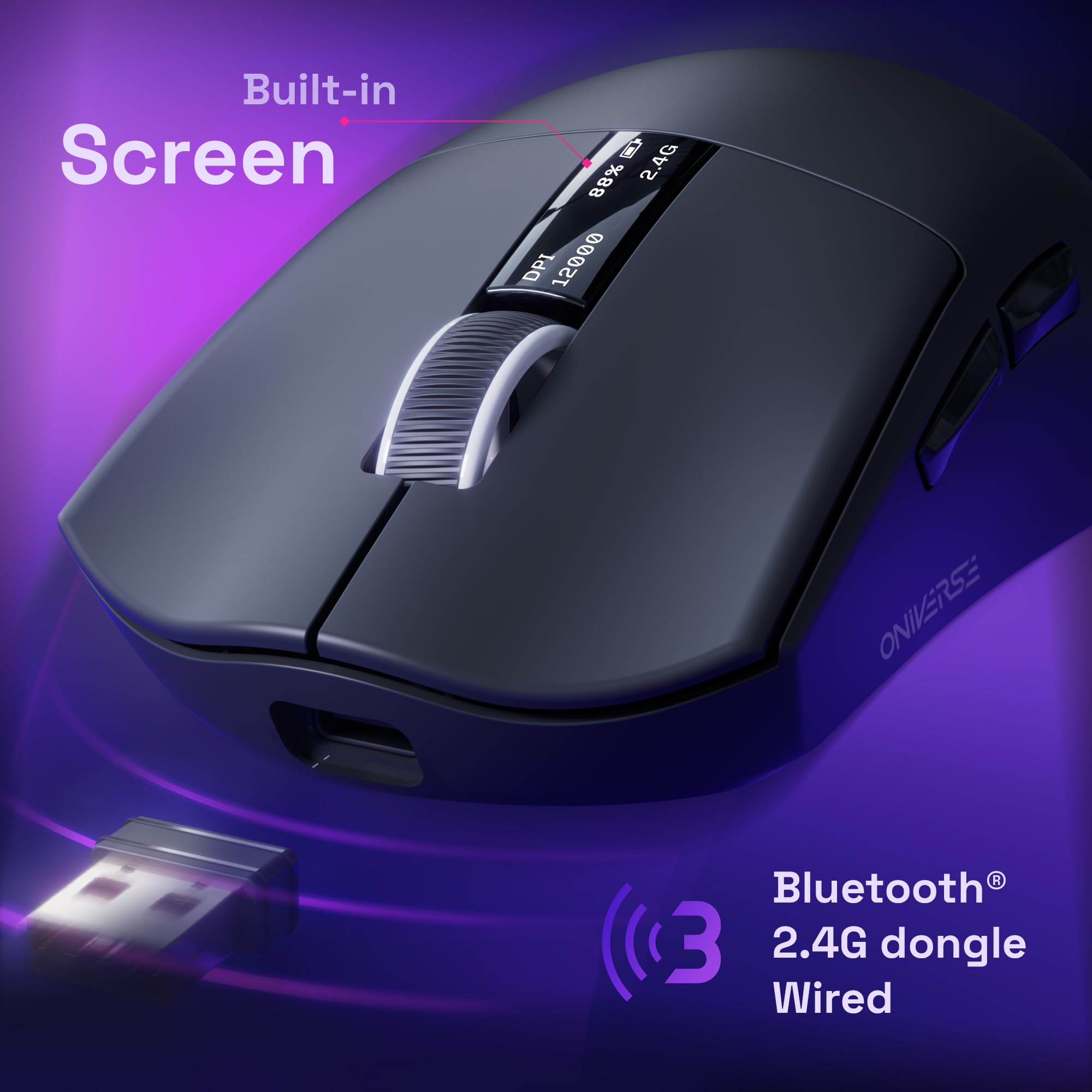 Oniverse Mouse gaming wireless 12000 DPI dock 1000 Hz
