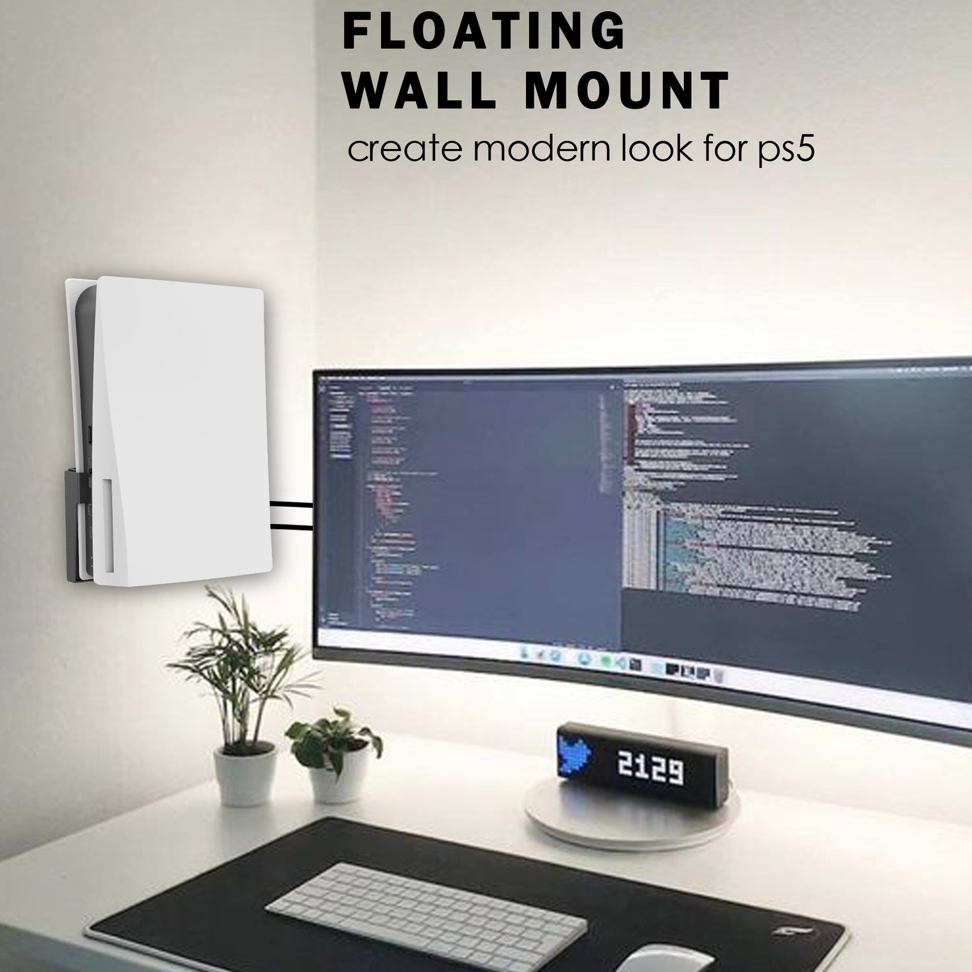 Monzlteck PS5/PS4 Mount supporto parete PS5 Slim nero