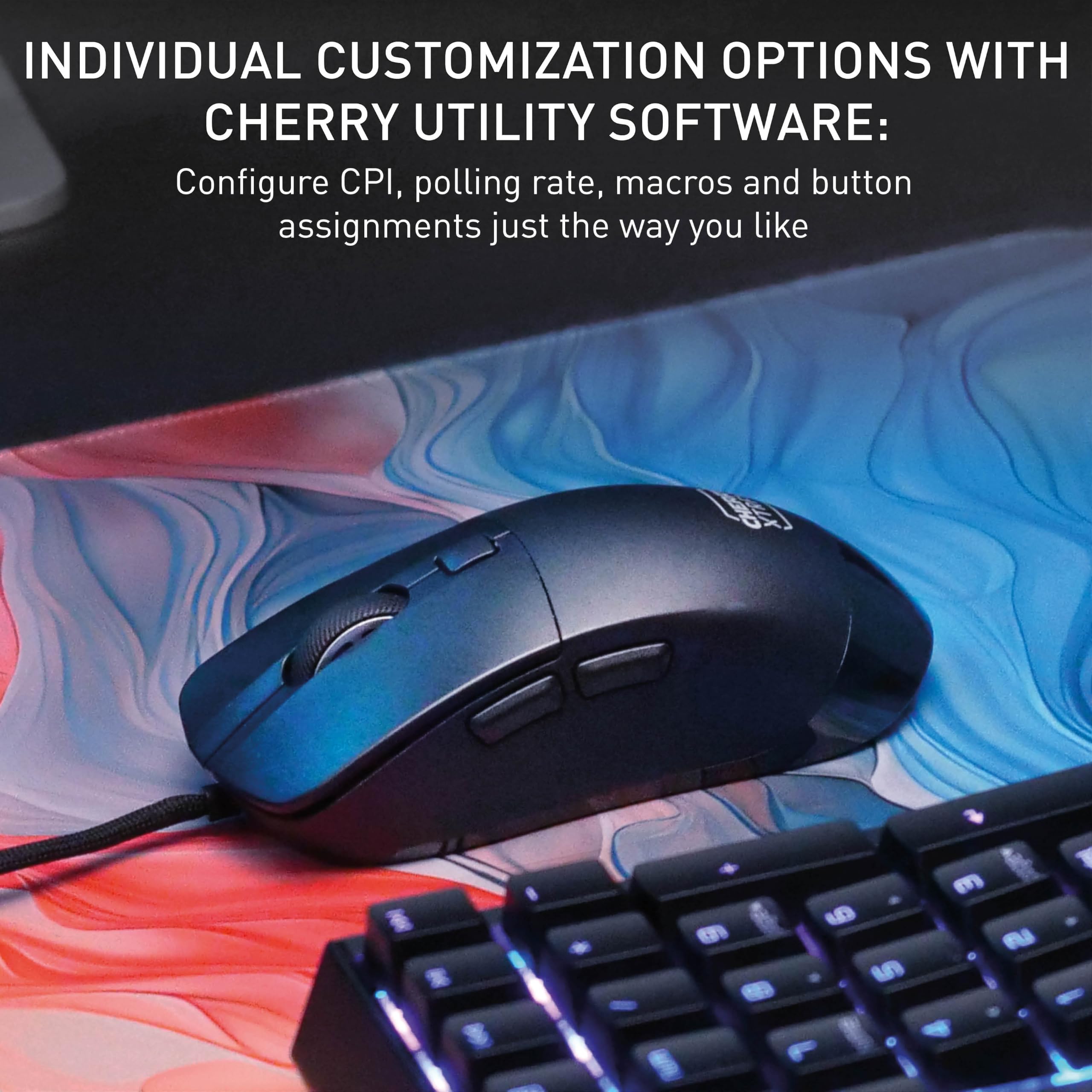 Cherry Xtrfy M50 Mouse Gaming Cablato Nero