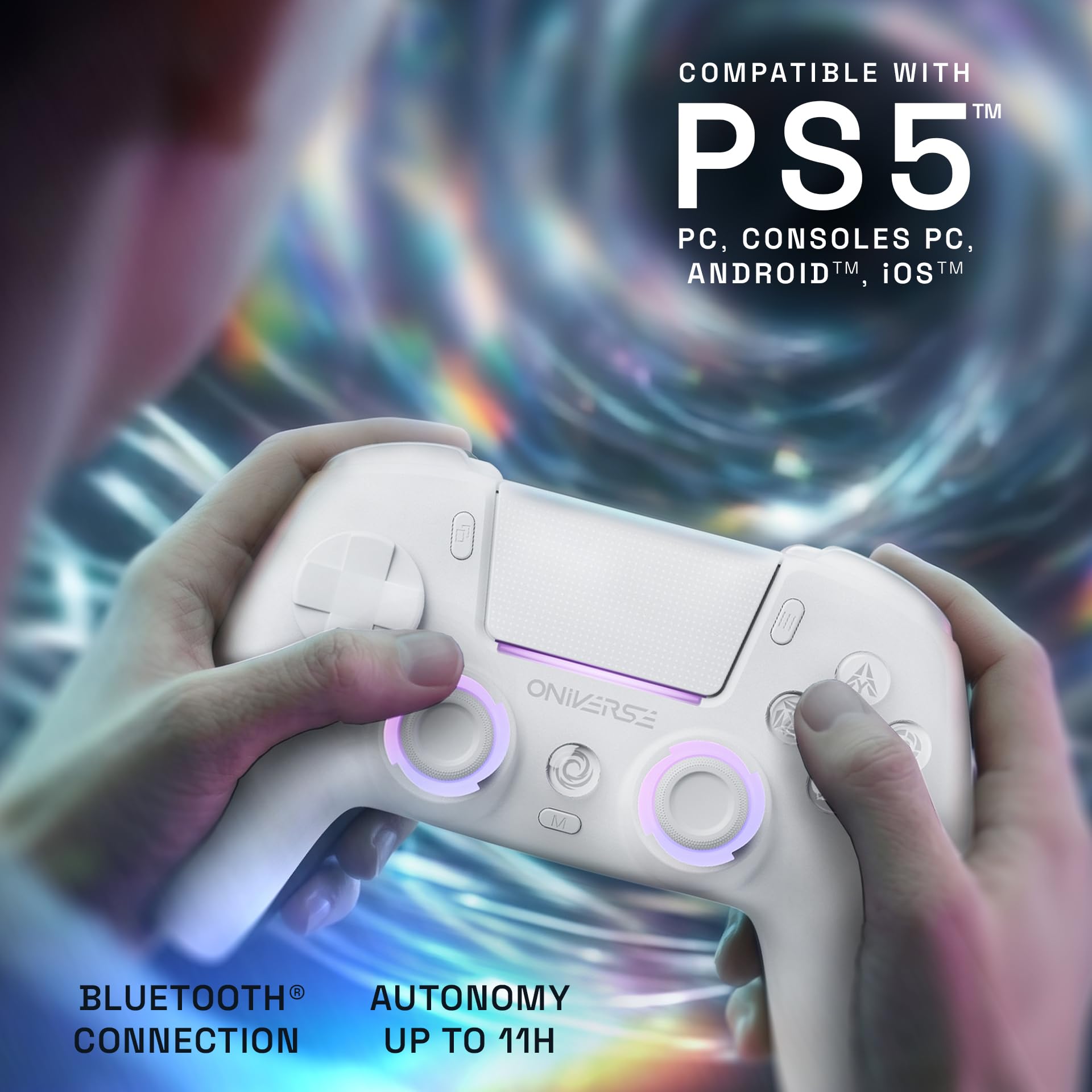 Oniverse Starion controller wireless PS5 bianco Hall Effect