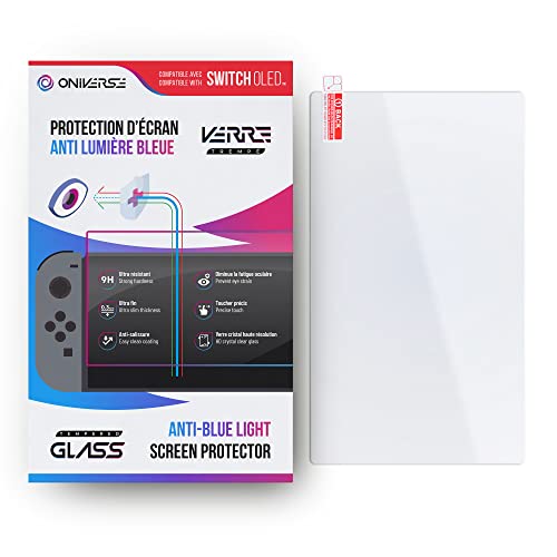 Oniverse Accessories vetro temperato Switch OLED anti luce blu
