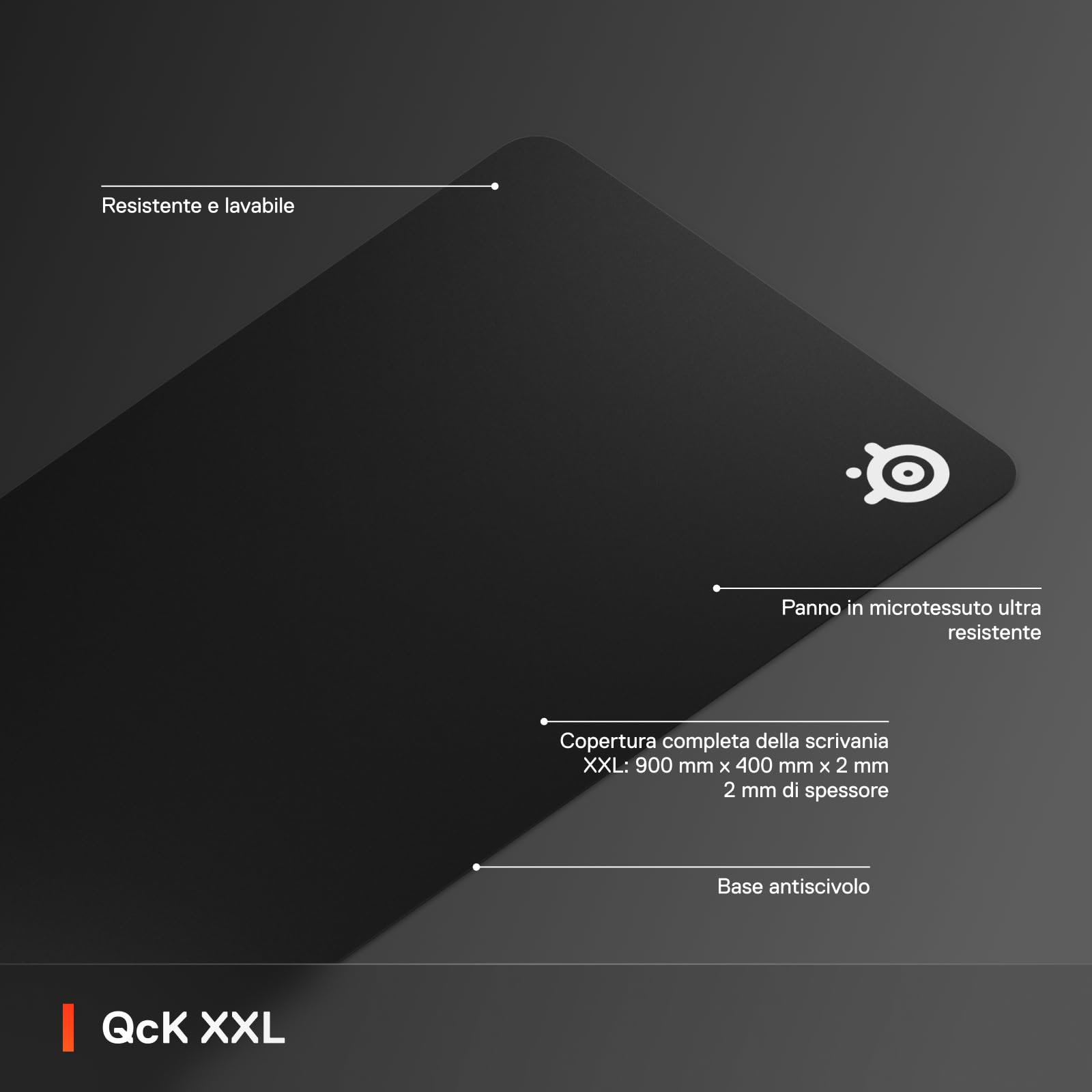 SteelSeries QcK XXL tappetino mouse gaming nero panno
