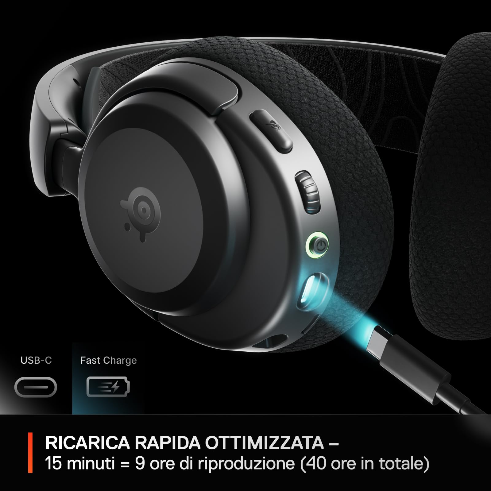 SteelSeries Arctis Nova 3P cuffie wireless nero 40h PS5 PC