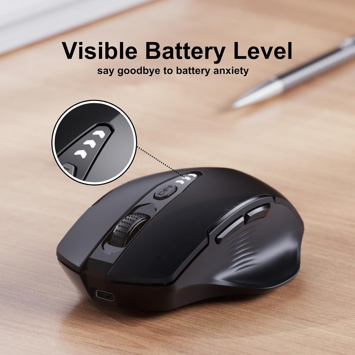 Uineer 2.4G Mouse Wireless Nero Opaco 2400 DPI USB