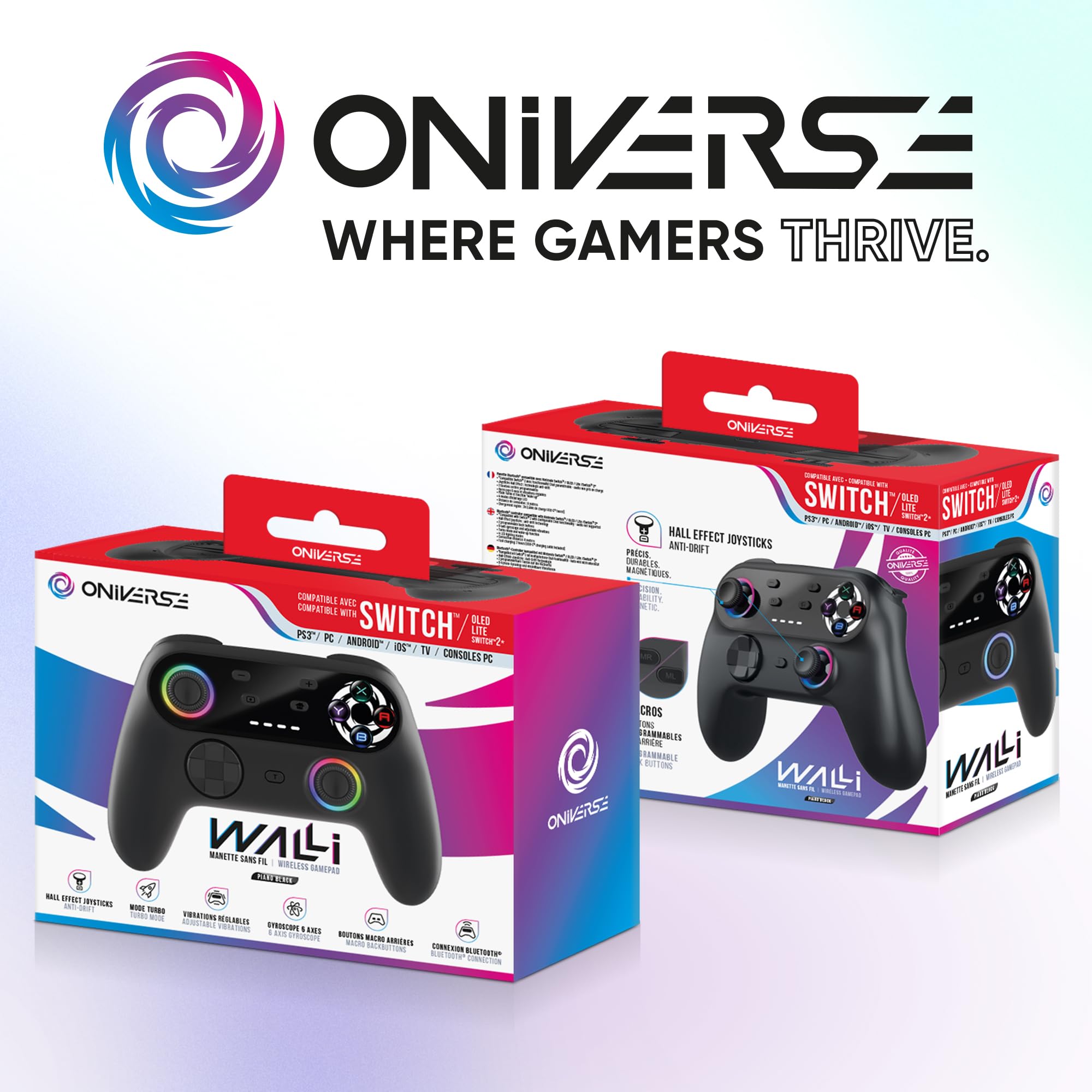 Oniverse Walli controller wireless nero Hall Switch PC 6h