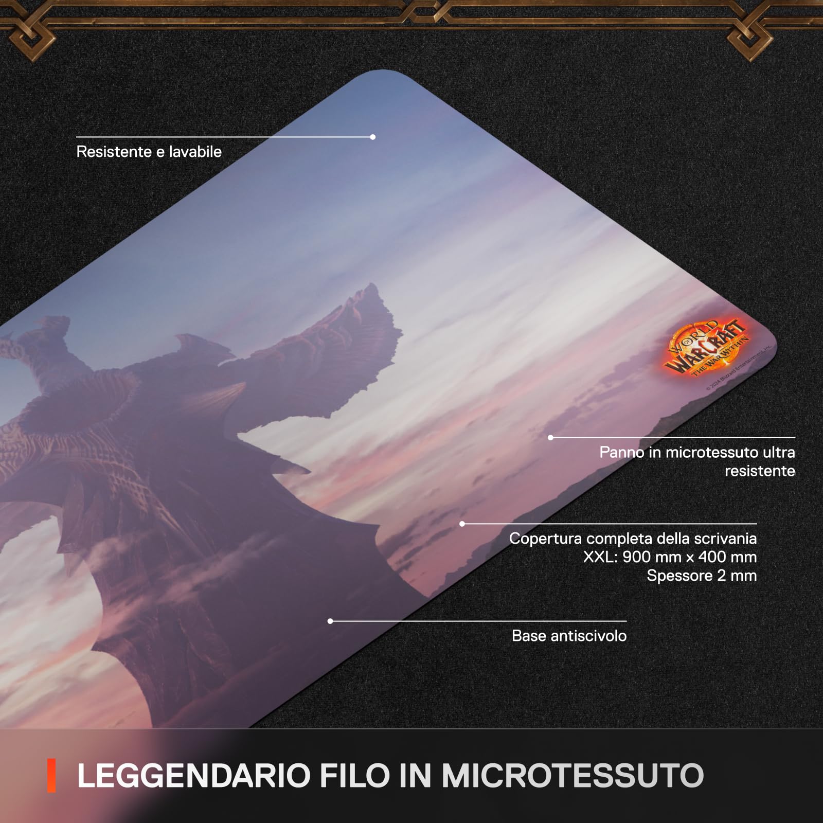 SteelSeries QcK WoW Edition mousepad XXL spesso con oggetto in-game