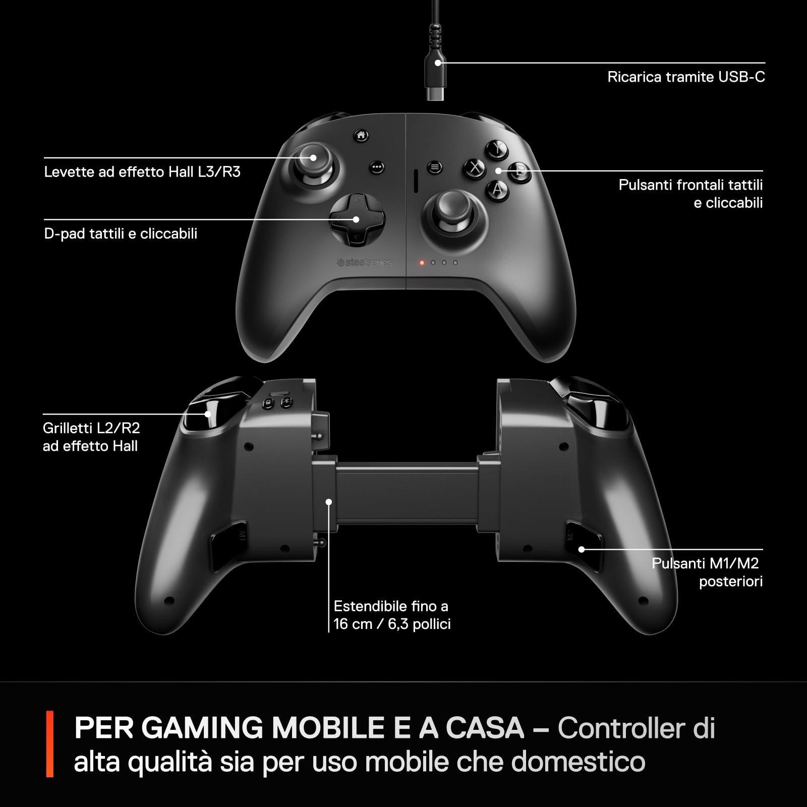 SteelSeries Nimbus Cloud Controller Wireless Bluetooth Hall PC