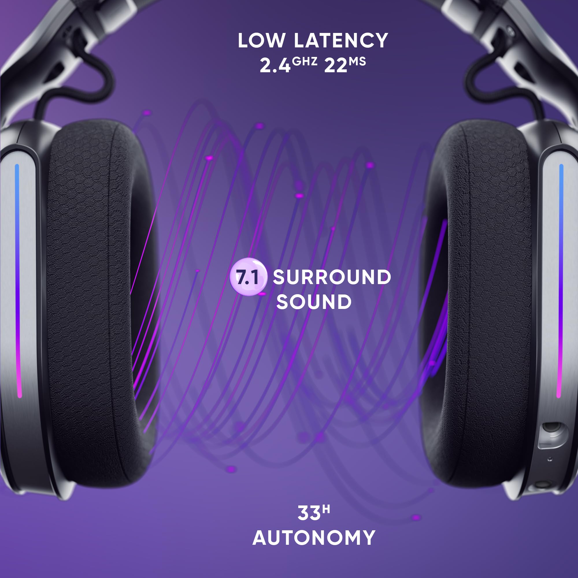 Oniverse Polaris Cuffie Gaming Wireless Eclipse Black 7.1