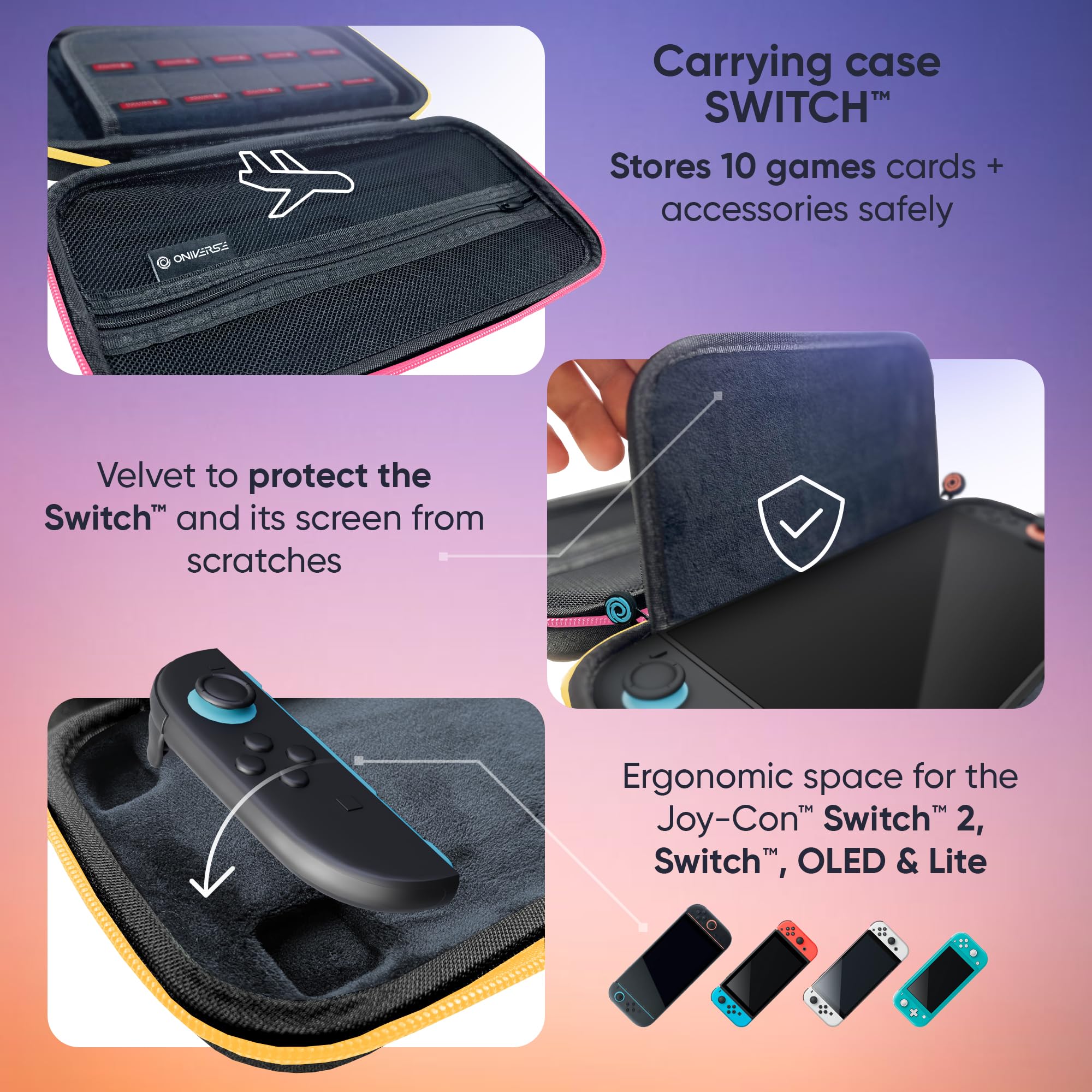 Oniverse custodia rigida Switch 2 OLED Switch impermeabile manico