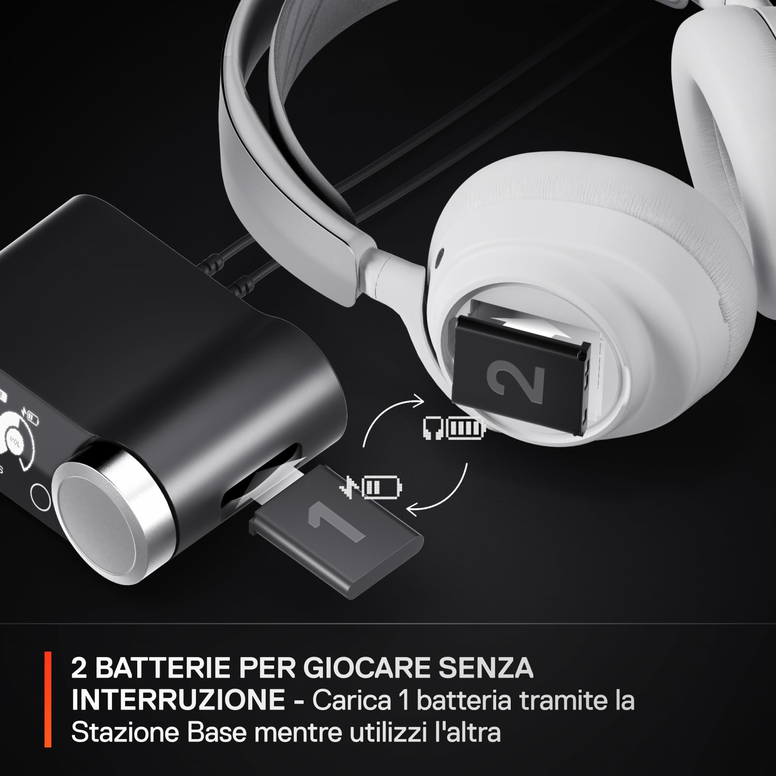 SteelSeries Arctis Nova Pro X cuffie wireless bianche ANC