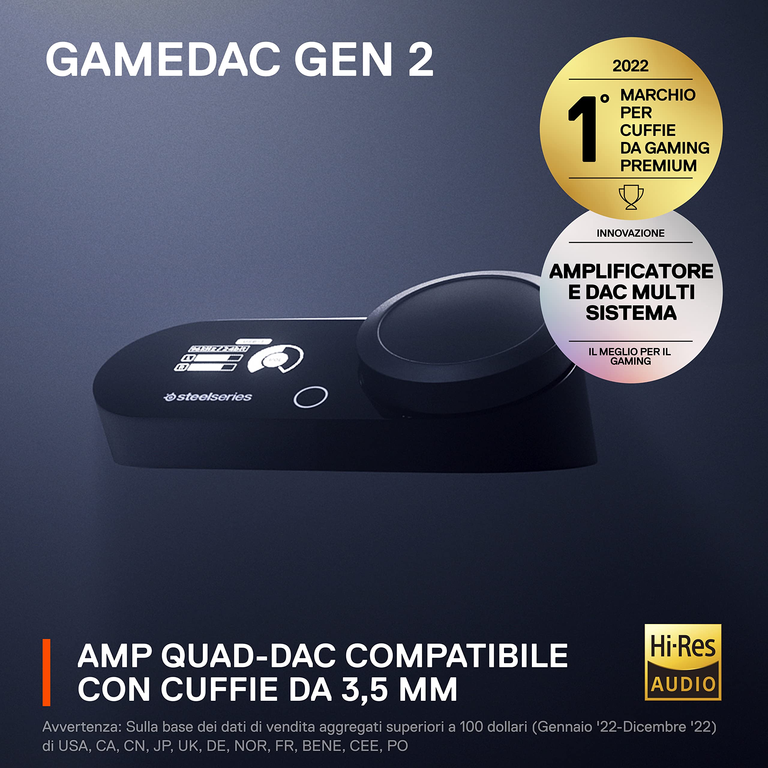 SteelSeries GameDAC Gen 2 amplificatore audio Hi-Res PC PS5