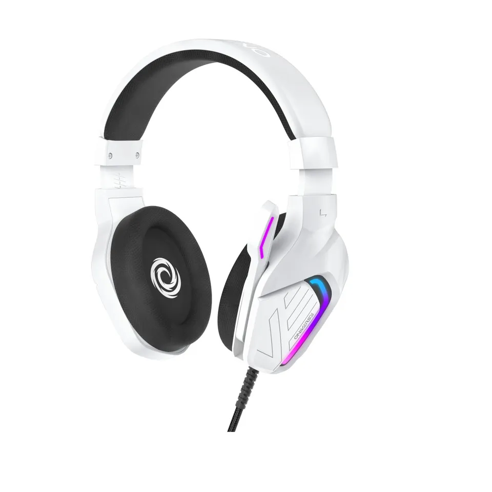 Oniverse Meteor cuffie gaming cablate bianco LED 50 mm