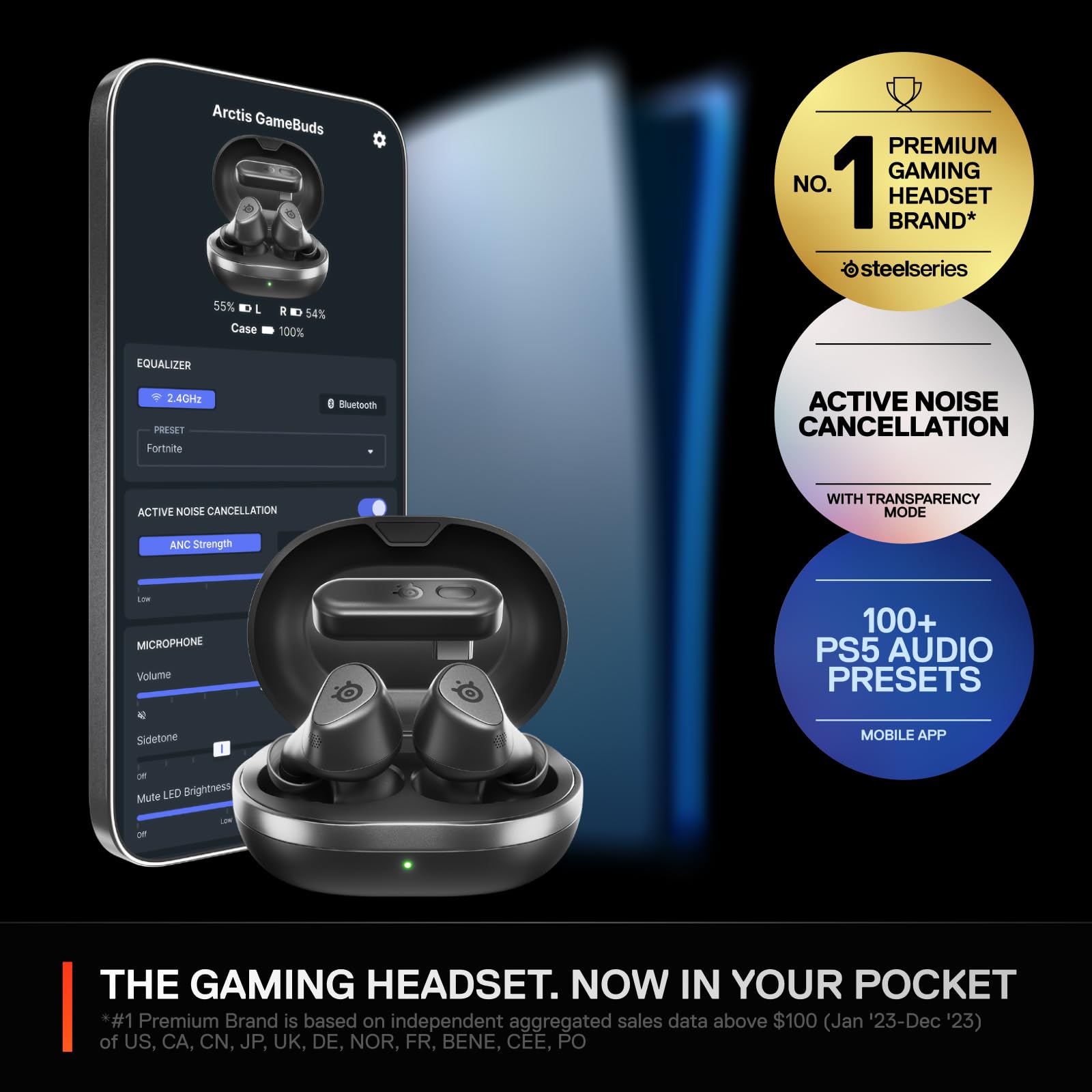 SteelSeries Arctis GameBuds auricolari gaming nero PlayStation ANC