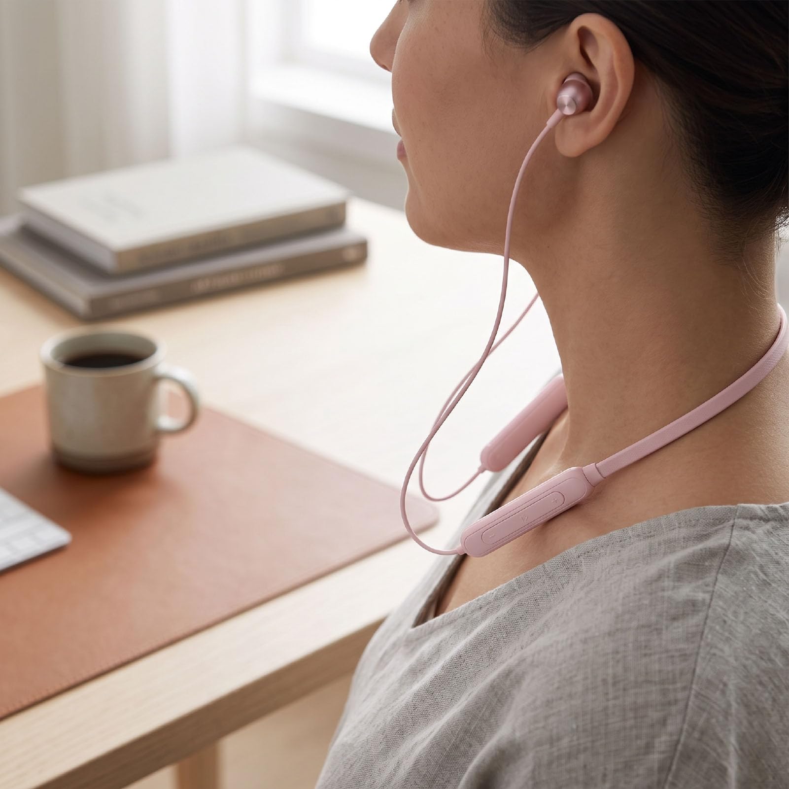 GOWENIC cuffie neckband wireless rosa magnetiche sport