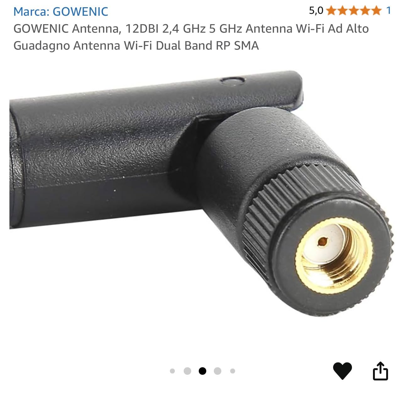 Gowenic Antenna Wi-Fi Dual Band 12dBi 2.4GHz 5GHz RP-SMA