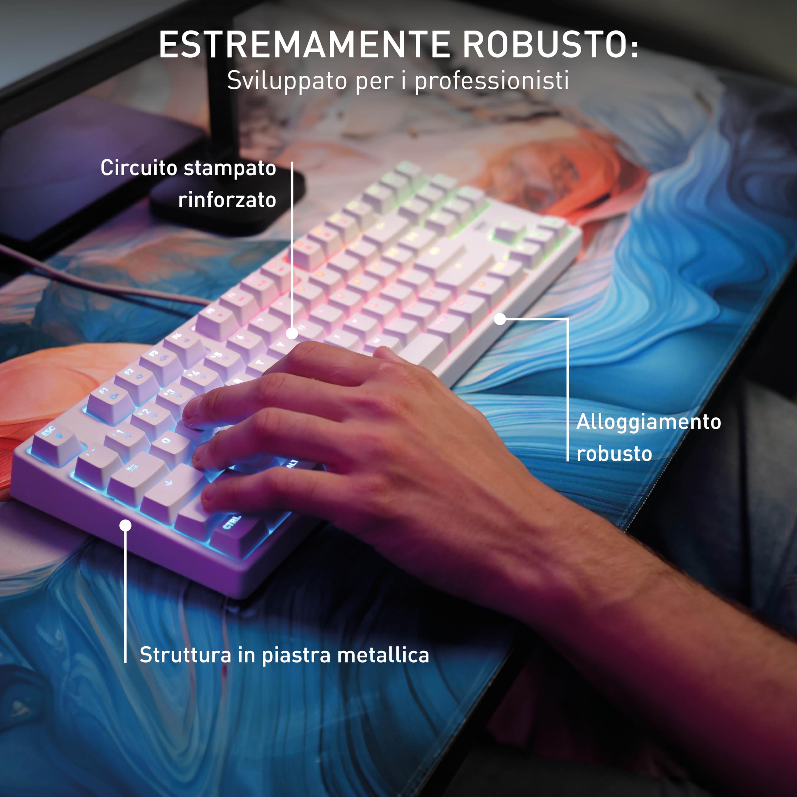 Cherry Xtrfy K4V2 TKL tastiera meccanica bianca AZERTY MX Red
