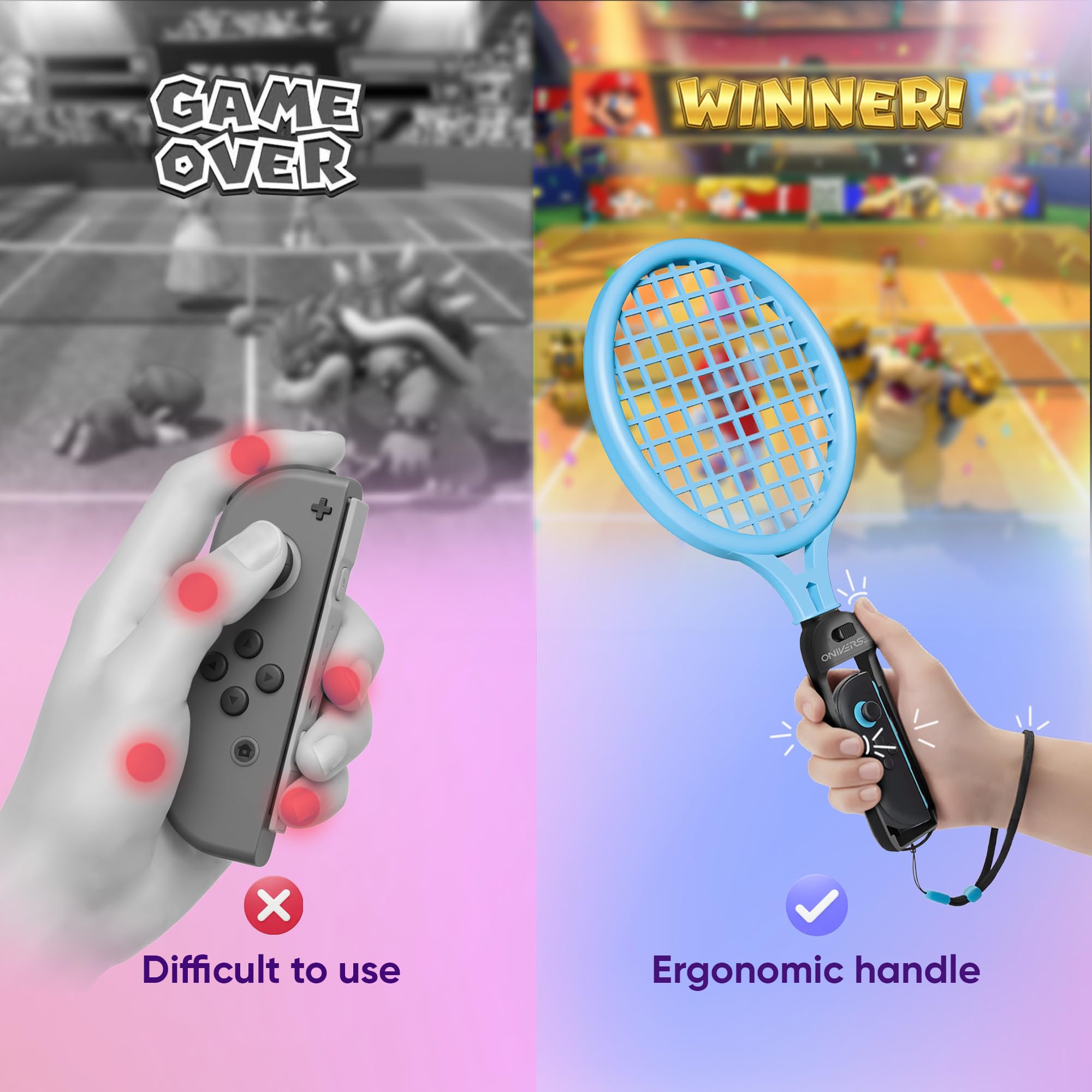 Oniverse Accessories racchette tennis Switch 2 pack 2 arancione blu