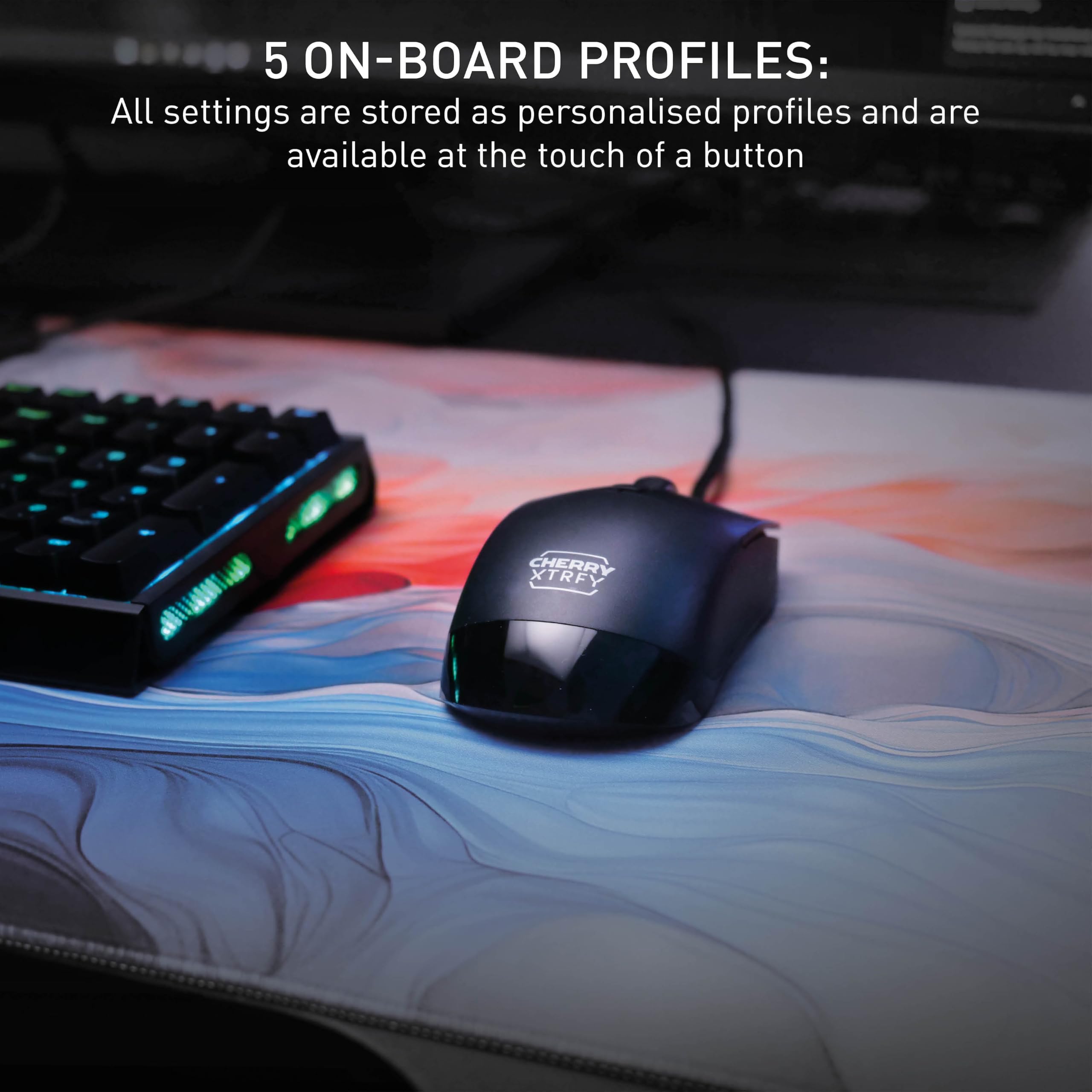 Cherry Xtrfy M50 Mouse Gaming Cablato Nero