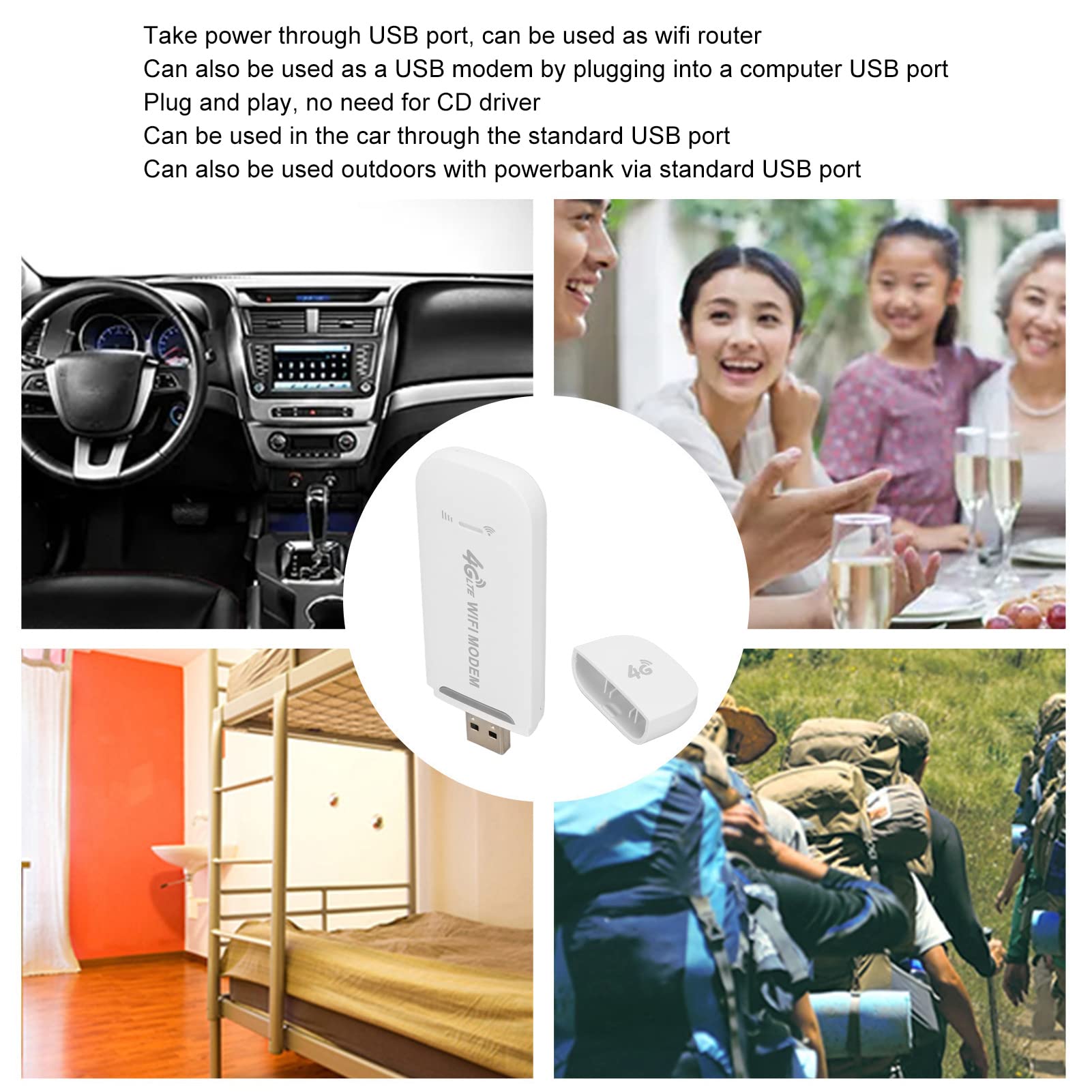 GOWENIC Adattatore WiFi USB 4G LTE 150 Mbps Bianco