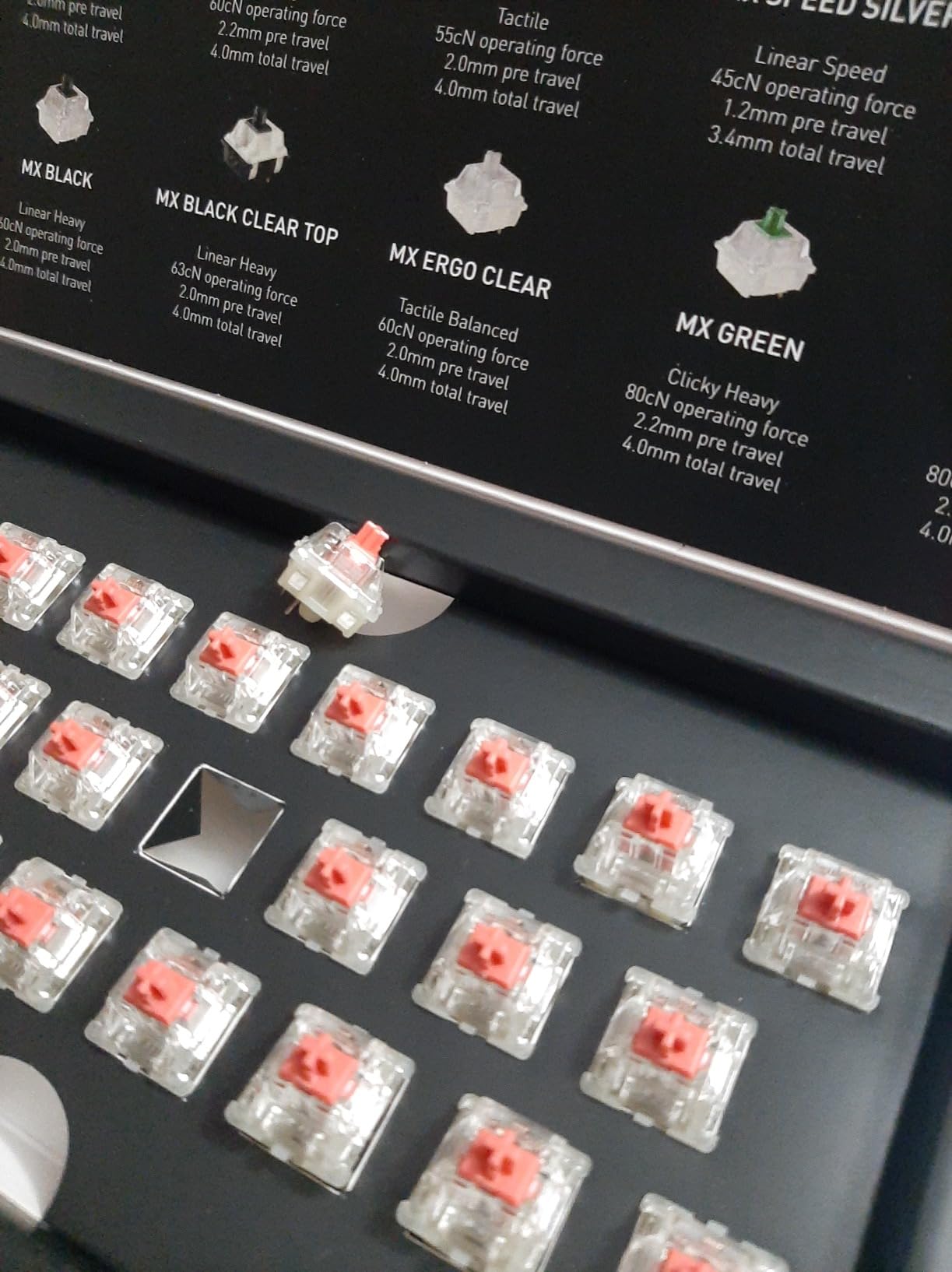 CHERRY XTRFY MX RGB Silent Red Switch Meccanici 23 Pezzi Lineari