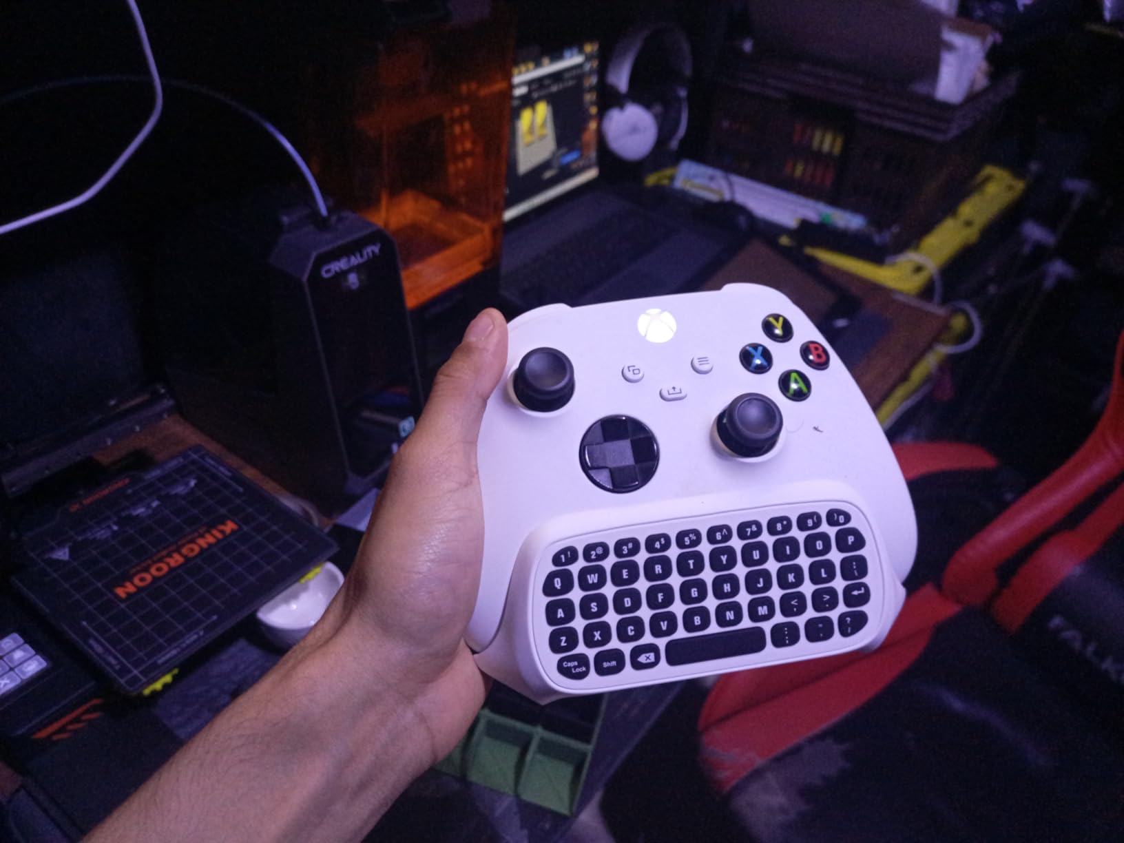 GOWENIC Tastiera Controller Xbox Series X S Chatpad Bianca 2,4G