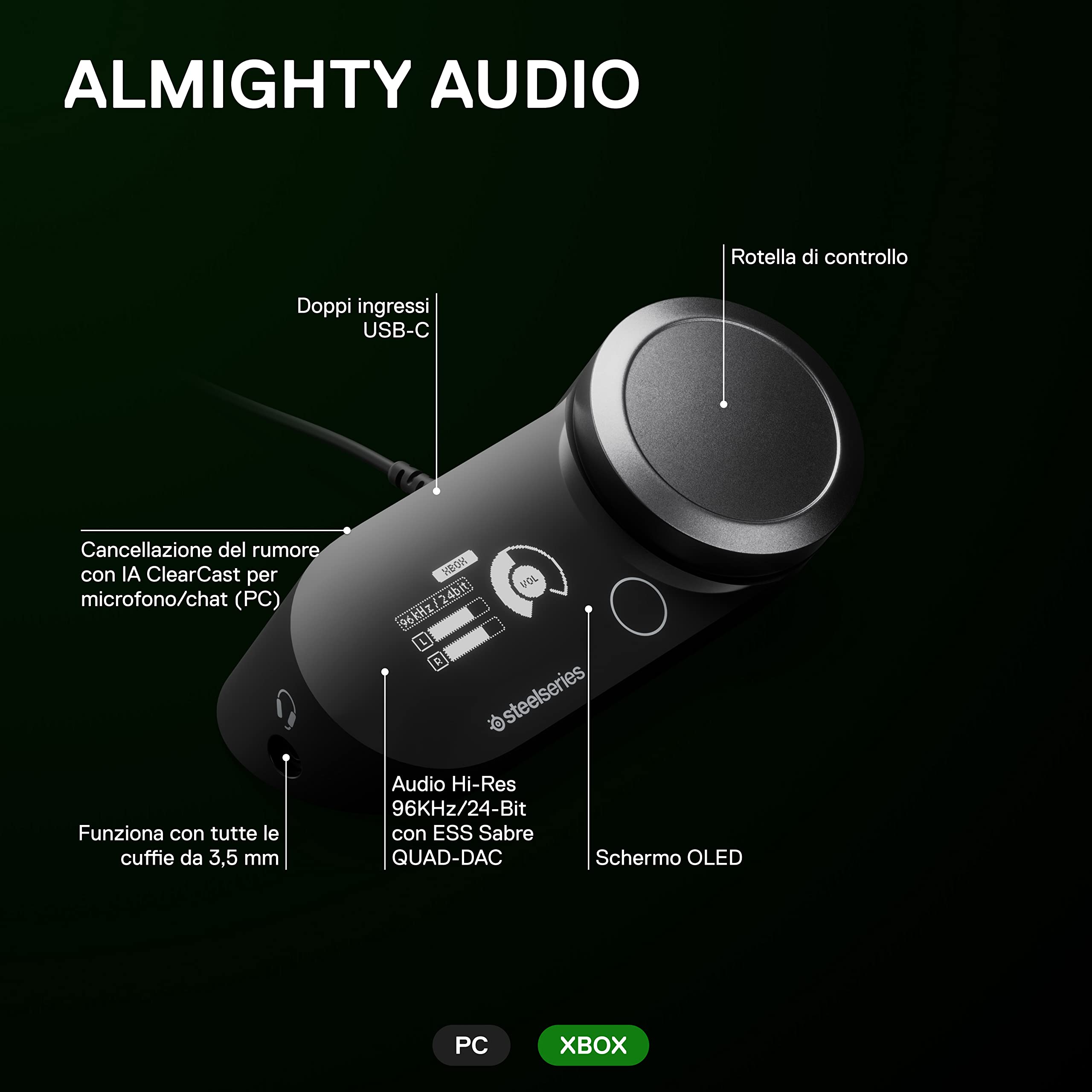 SteelSeries GameDAC Gen 2 amplificatore audio Xbox Hi-Res