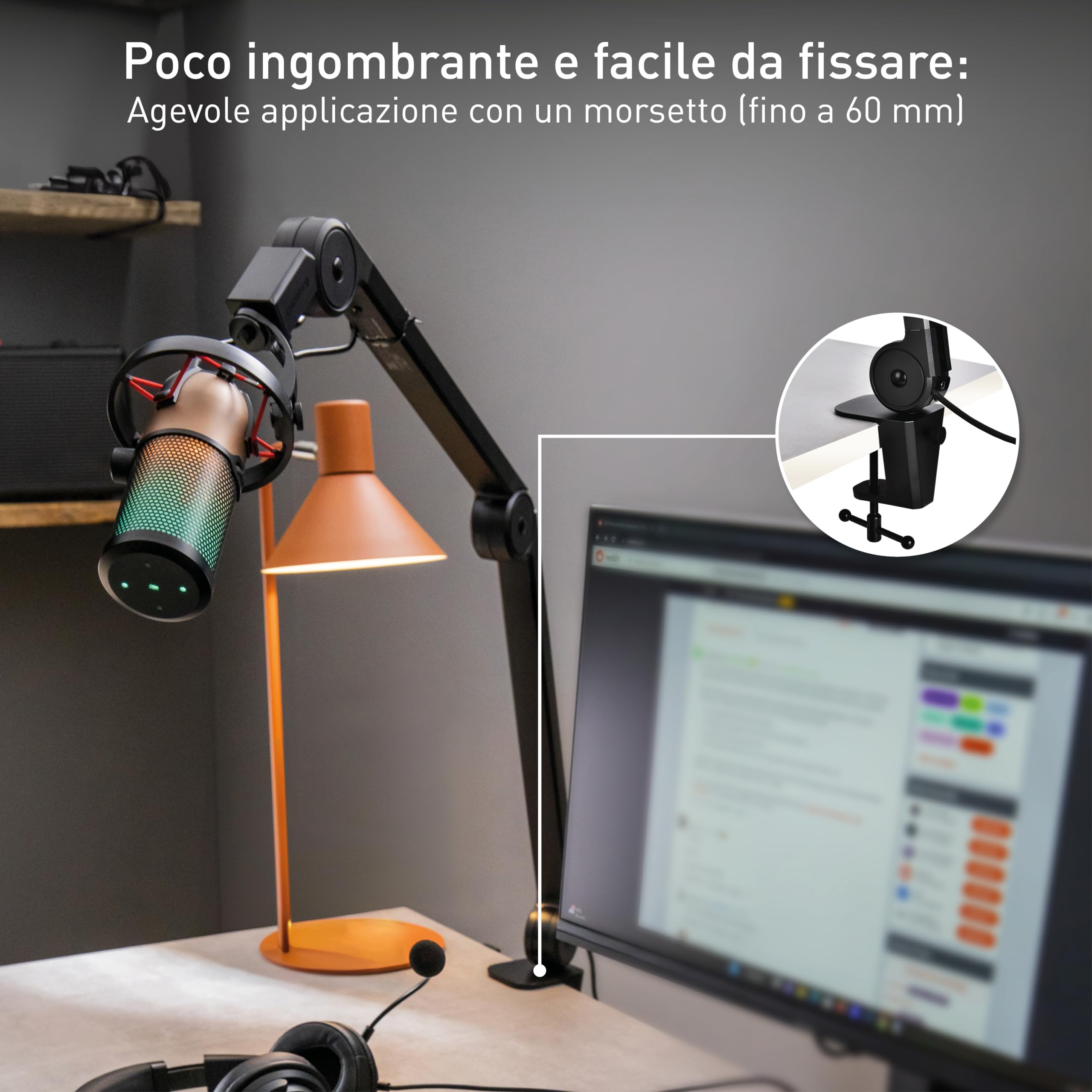 Cherry MA 6.0 UNI USB Braccio Microfono Nero con Hub