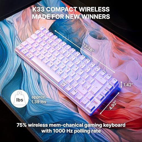 Xtrfy K33 Compact Wireless tastiera gaming bianca RGB 75%