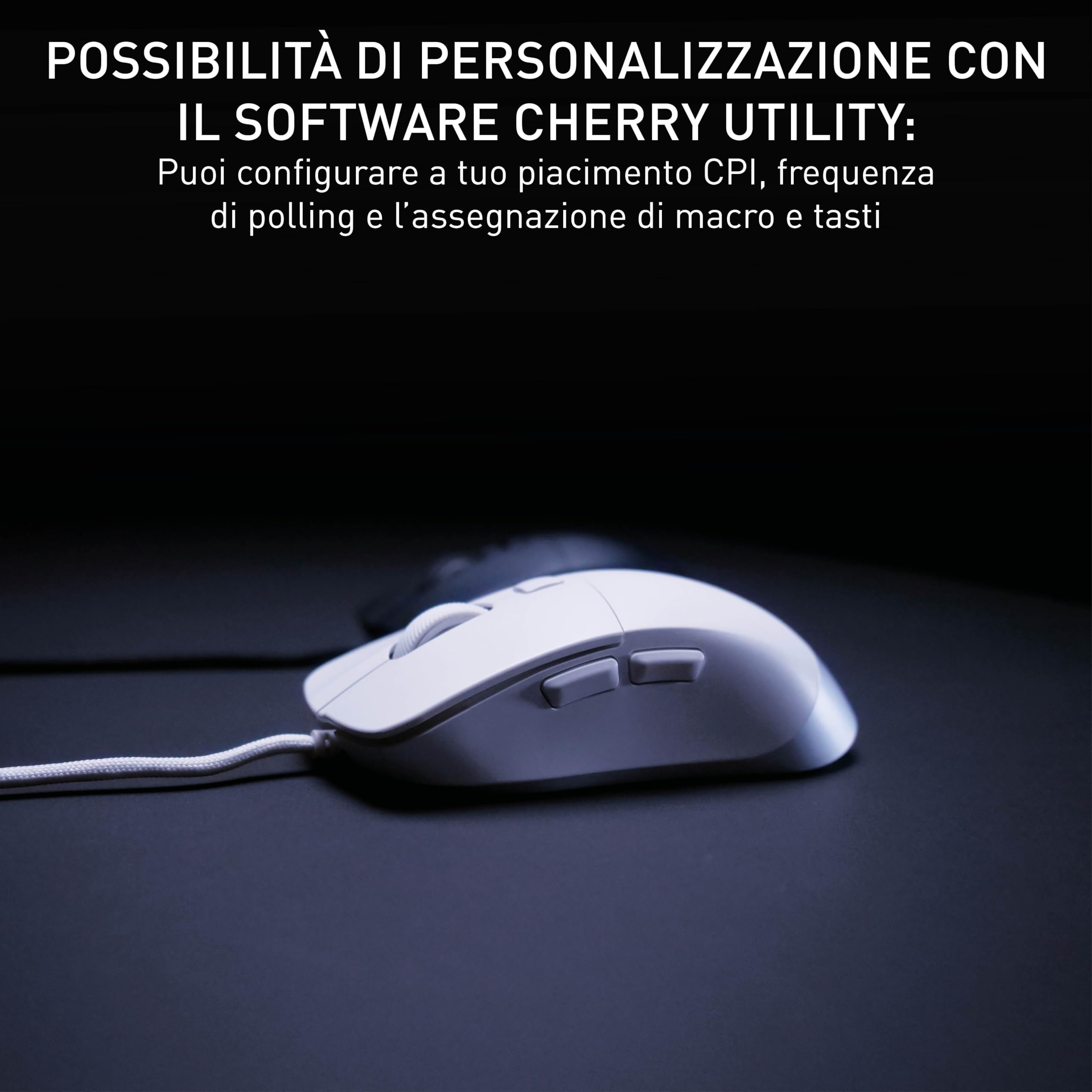 Cherry Xtrfy M50 Mouse Gaming Cablato Bianco 69 g