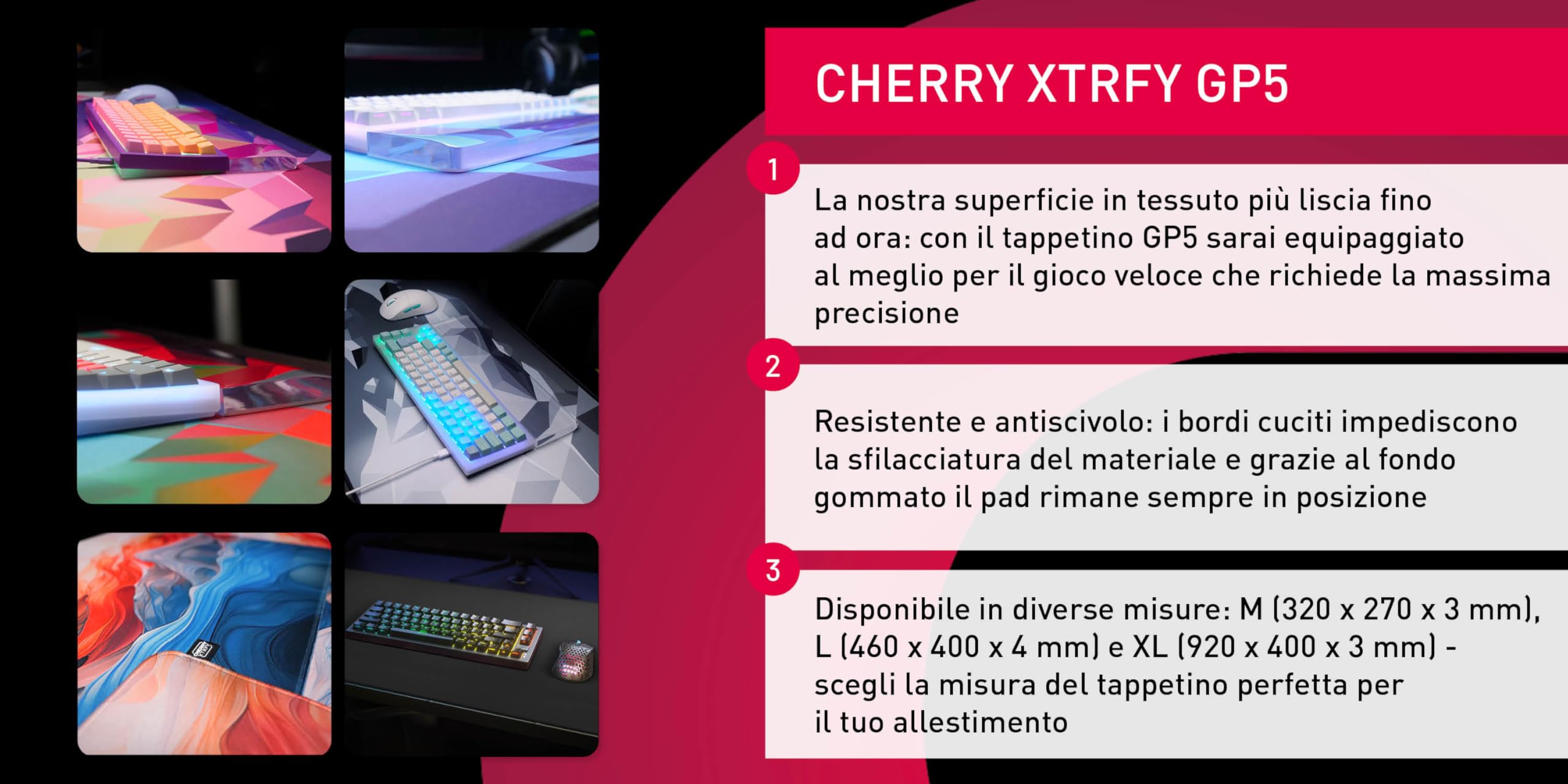 CHERRY XTRFY GP5 Tappetino Gaming XL 920x400 Amnis Blue Liscio