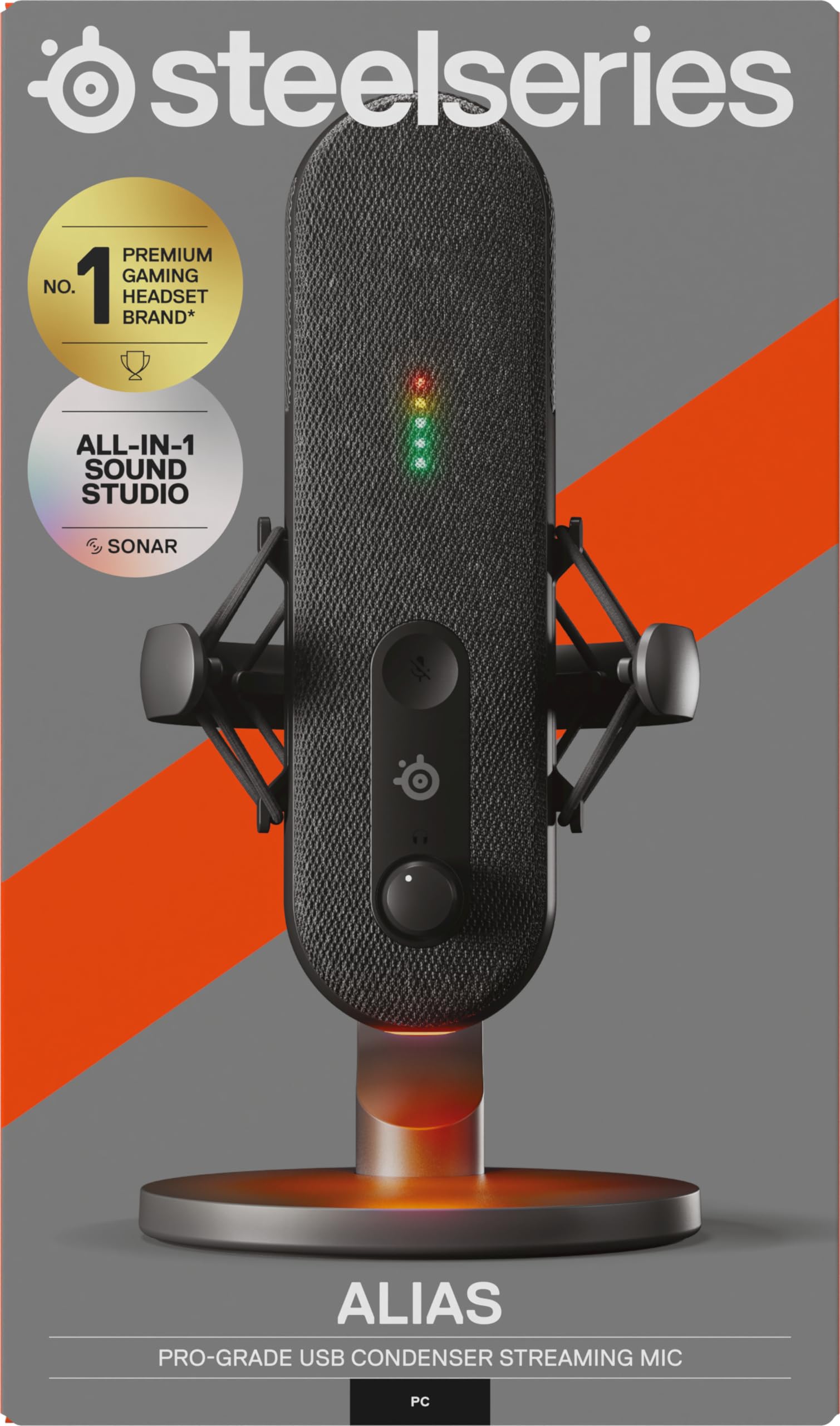 SteelSeries Alias microfono USB gaming streaming RGB AI