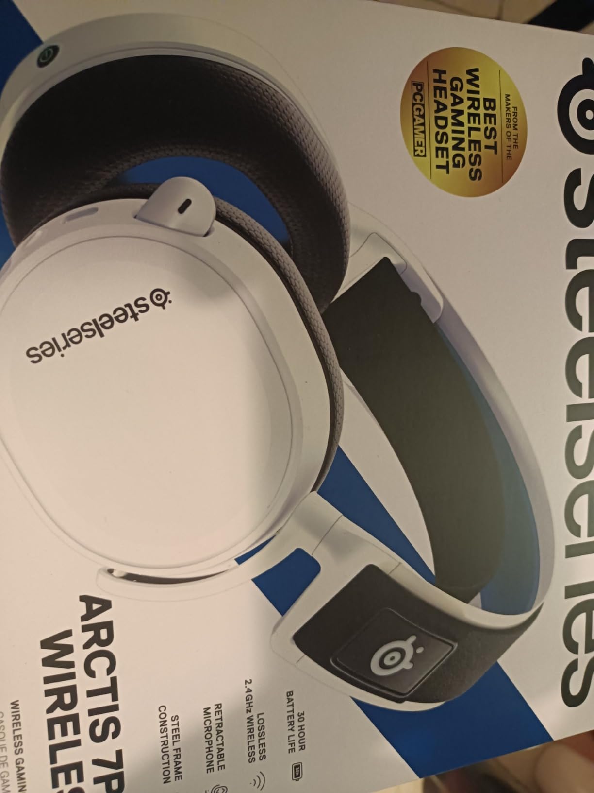 SteelSeries Arctis 7P+ cuffie gaming wireless bianche 30h