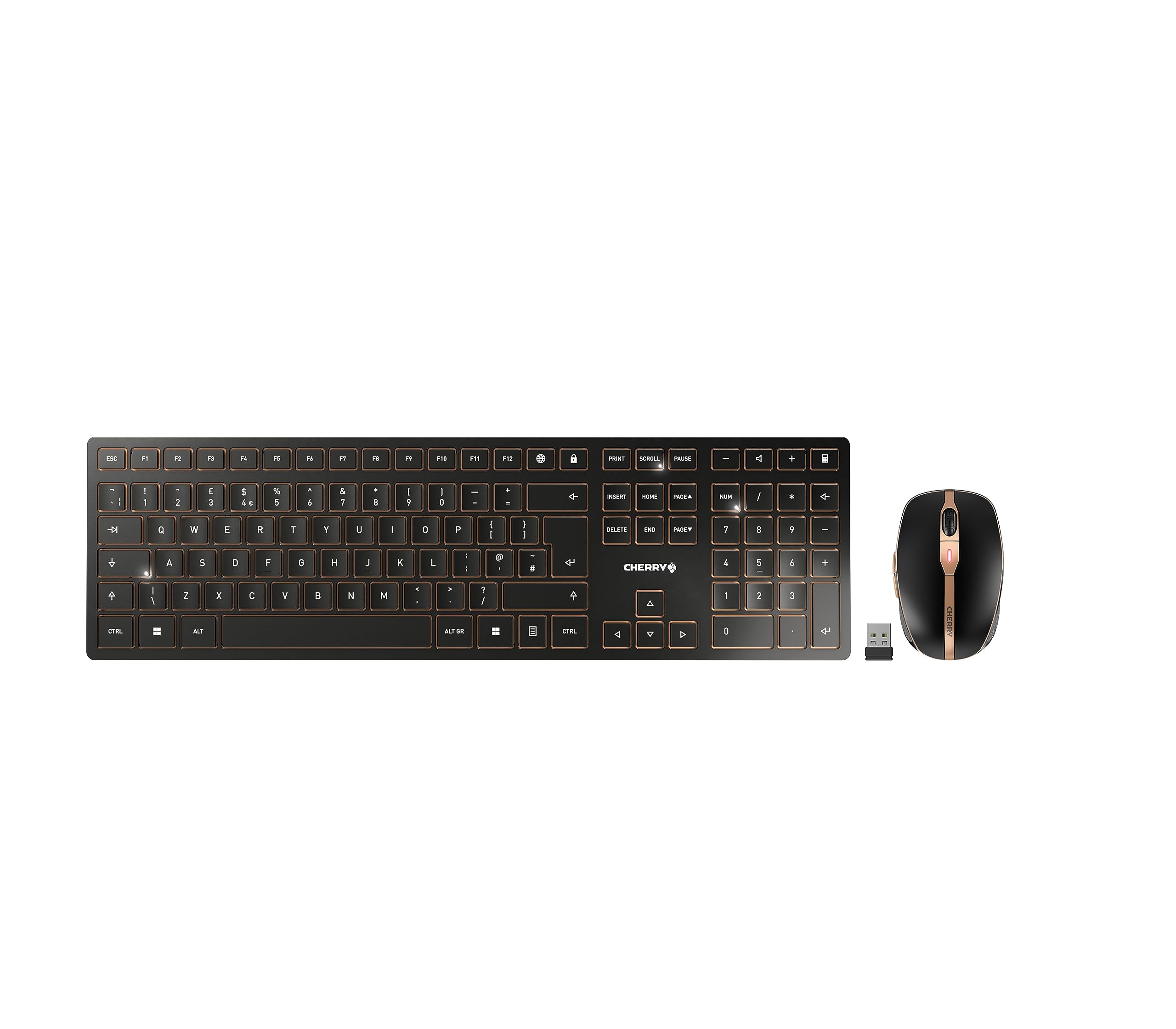 CHERRY DW 9100 SLIM Set Tastiera Mouse QWERTY Nero
