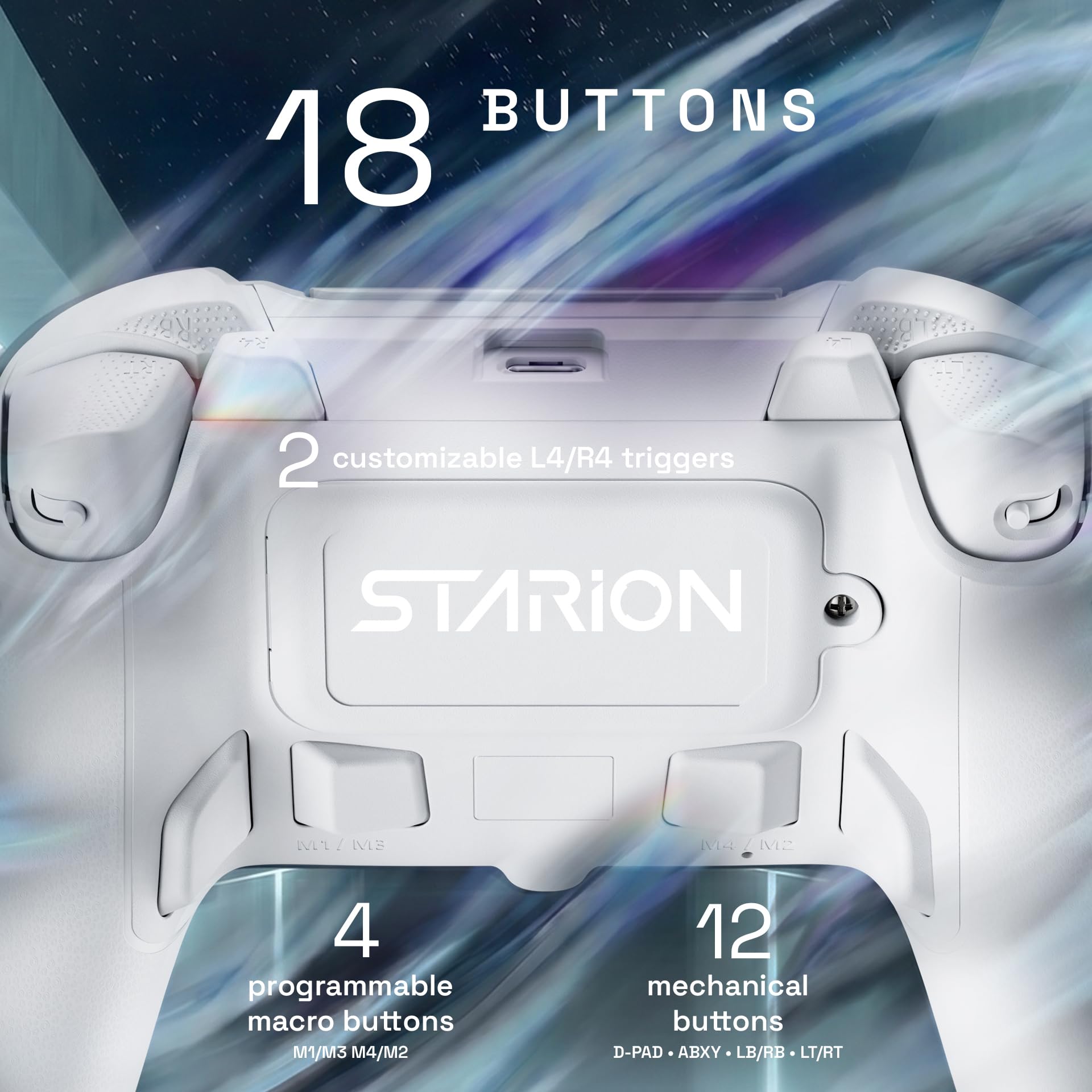 Oniverse Starion controller wireless PS5 bianco Hall Effect