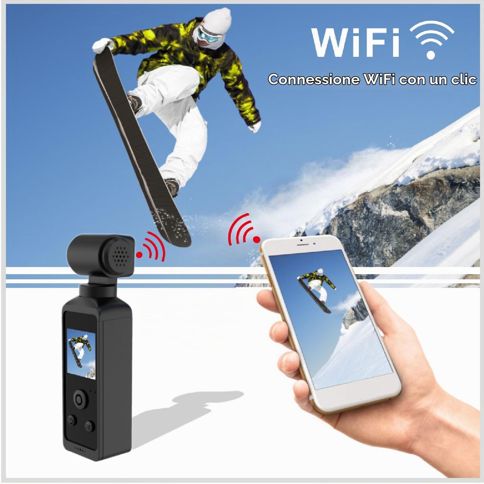GOWENIC Action Cam 5K 30FPS Videocamera Sportiva 30m WiFi