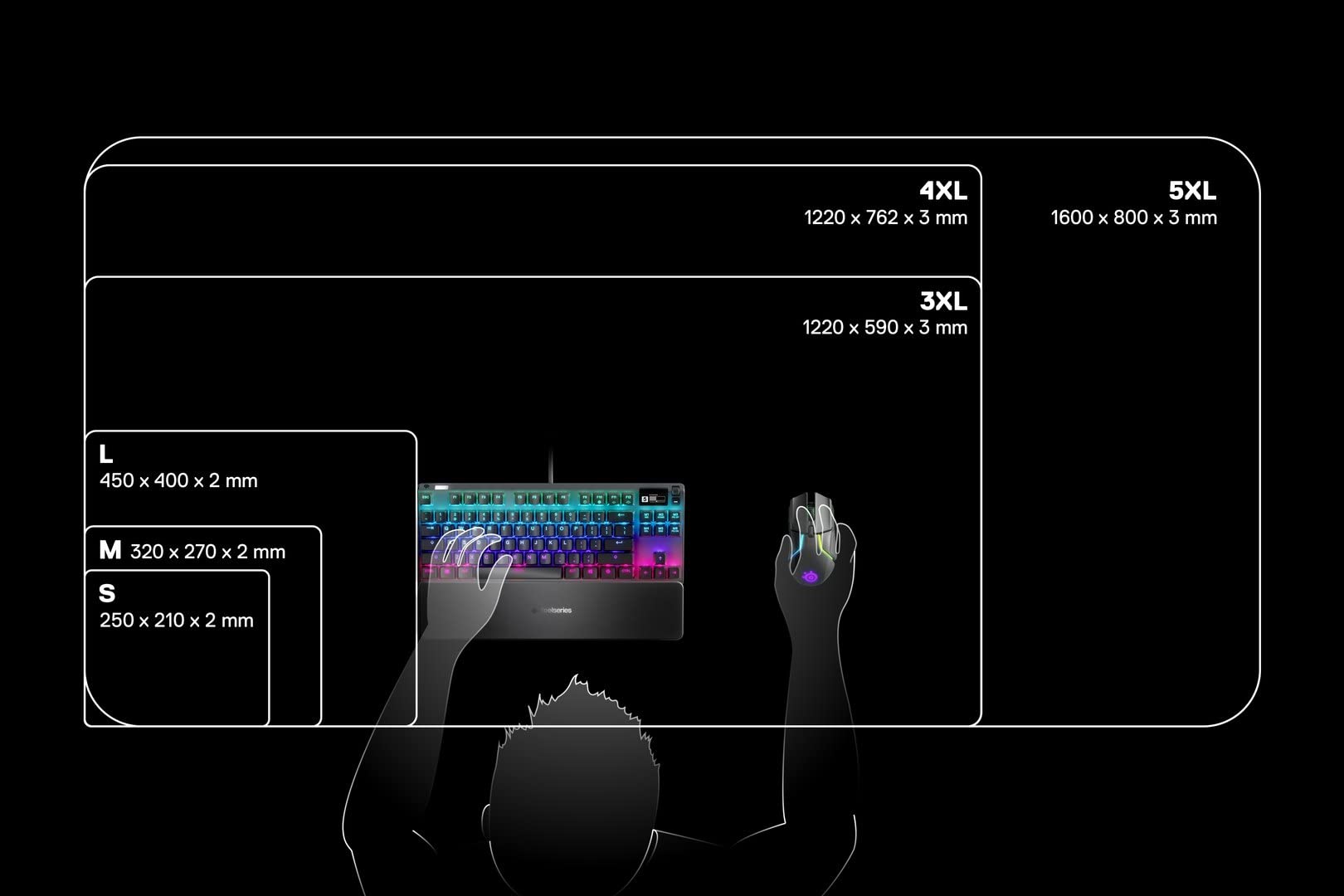 SteelSeries QcK+ tappetino mouse gaming in tessuto grande