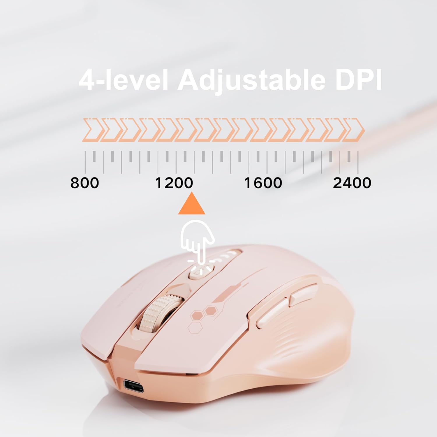 Uineer Tri-Mode Mouse Wireless Sakura Rosa Ergonomico
