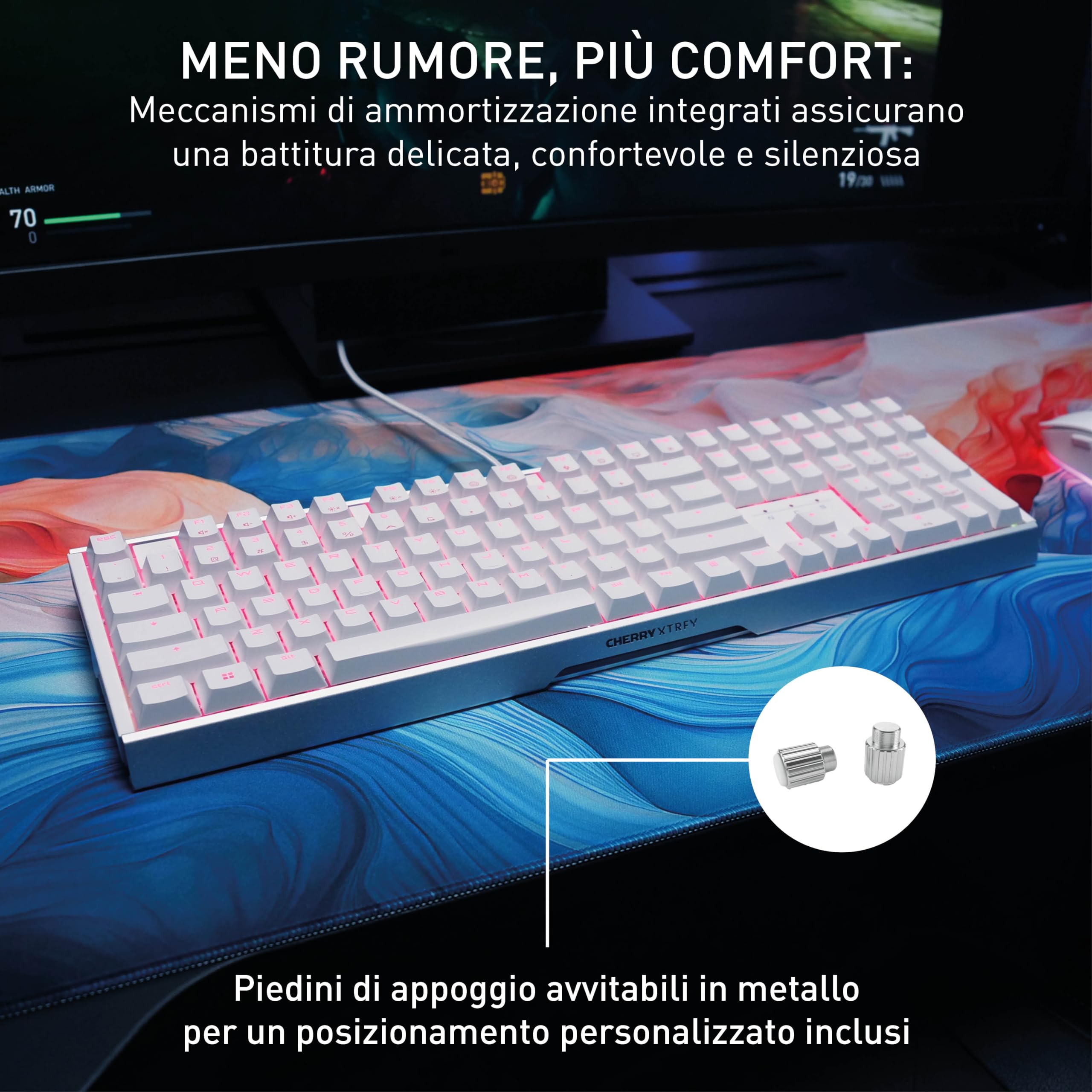 Xtrfy MX 3.1 Tastiera Meccanica Gaming Bianca MX2A Red QWERTZ