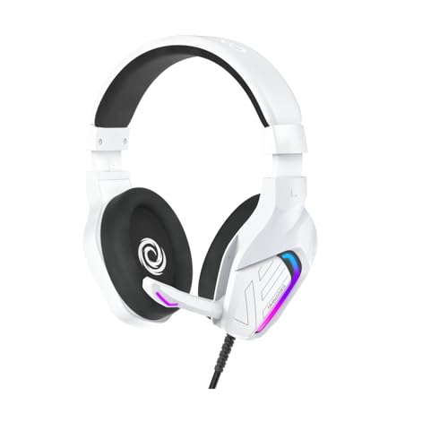 Oniverse Meteor cuffie gaming cablate bianco LED 50 mm