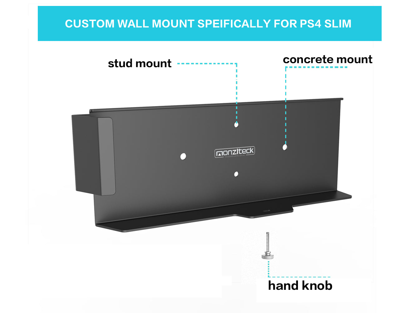 Monzlteck PS5/PS4 Mount supporto parete PS4 Slim metallo
