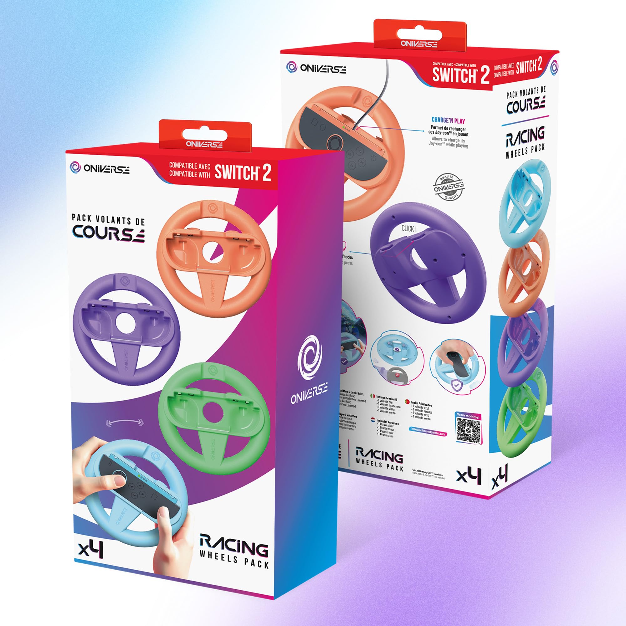 Oniverse Volanti Corsa Switch 2 4 Pezzi per Joy-Con Mario Kart