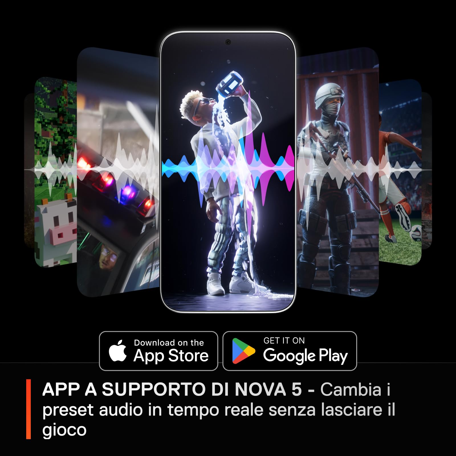 SteelSeries Arctis Nova 5 cuffie wireless nere 60 ore BT