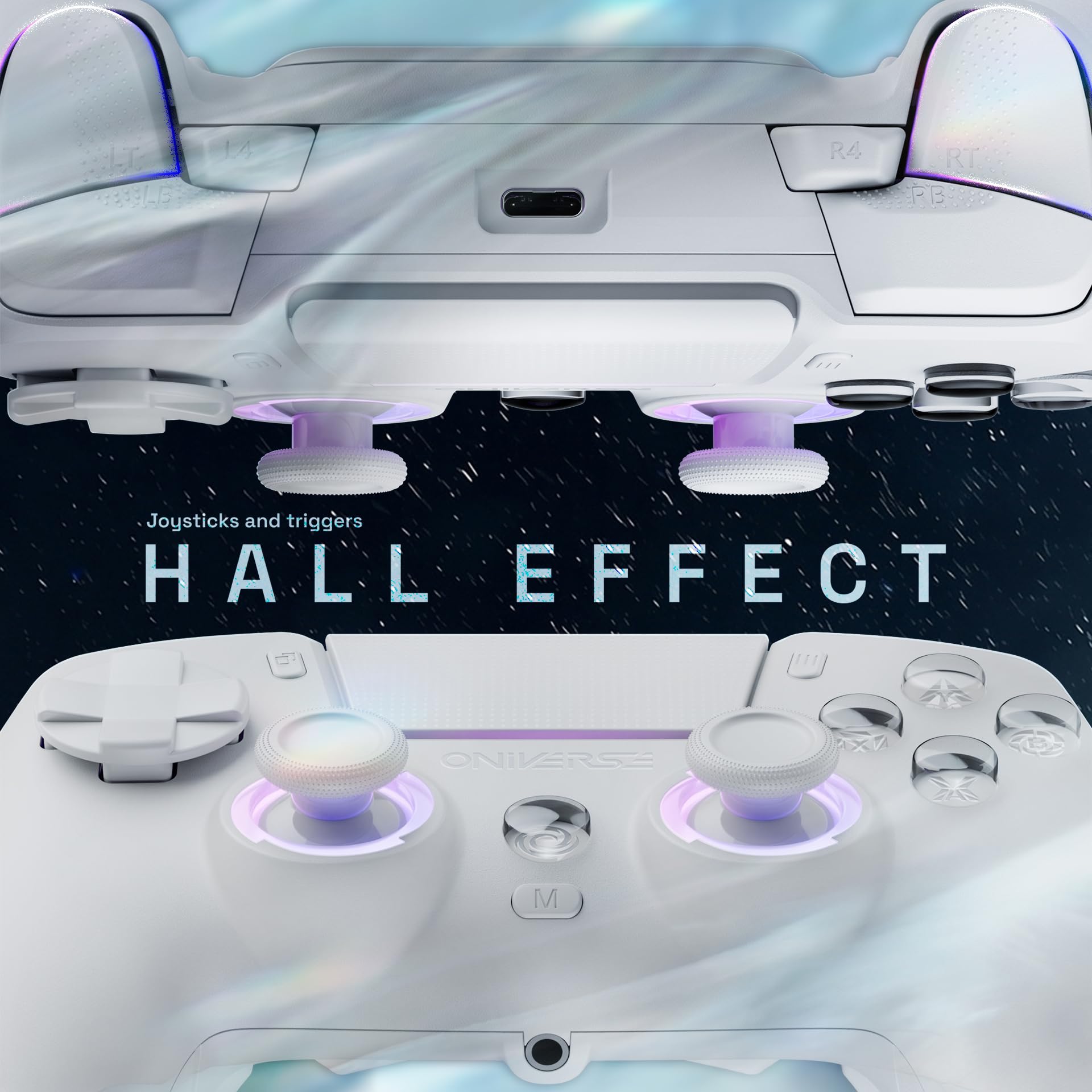 Oniverse Starion controller wireless PS5 bianco Hall Effect