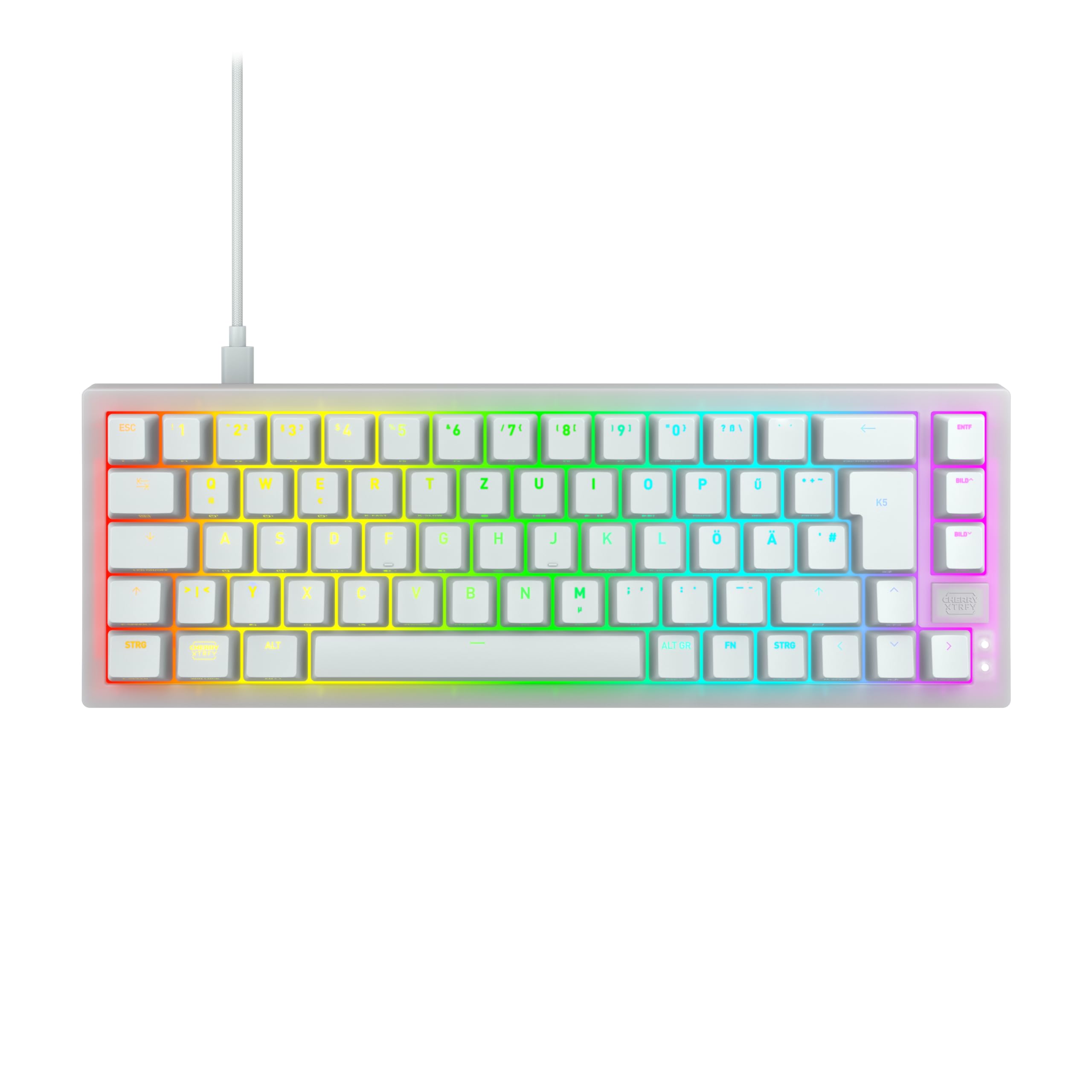 Xtrfy Cherry K5V2 Compact tastiera 65% bianca QWERTZ MX Red