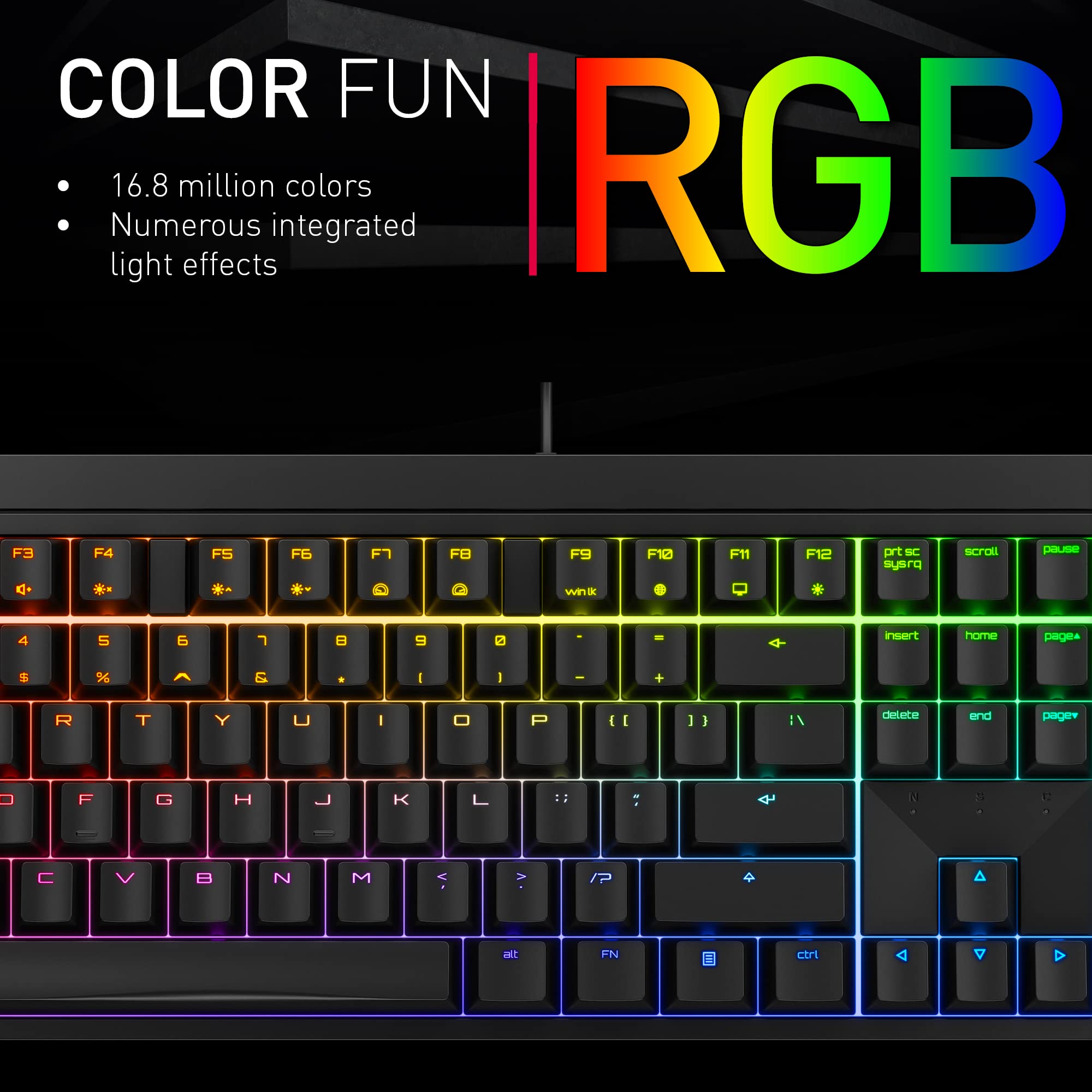 CHERRY MX 2.0S Tastiera Gaming Meccanica RGB MX Red UK Nero