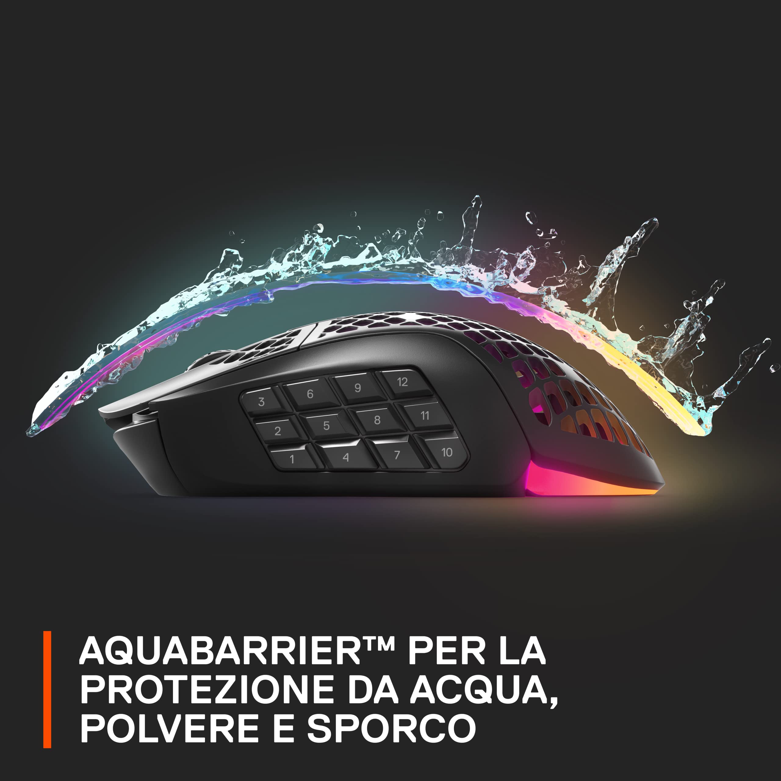 SteelSeries Aerox 9 Mouse Wireless RGB 18 Pulsanti 18K DPI